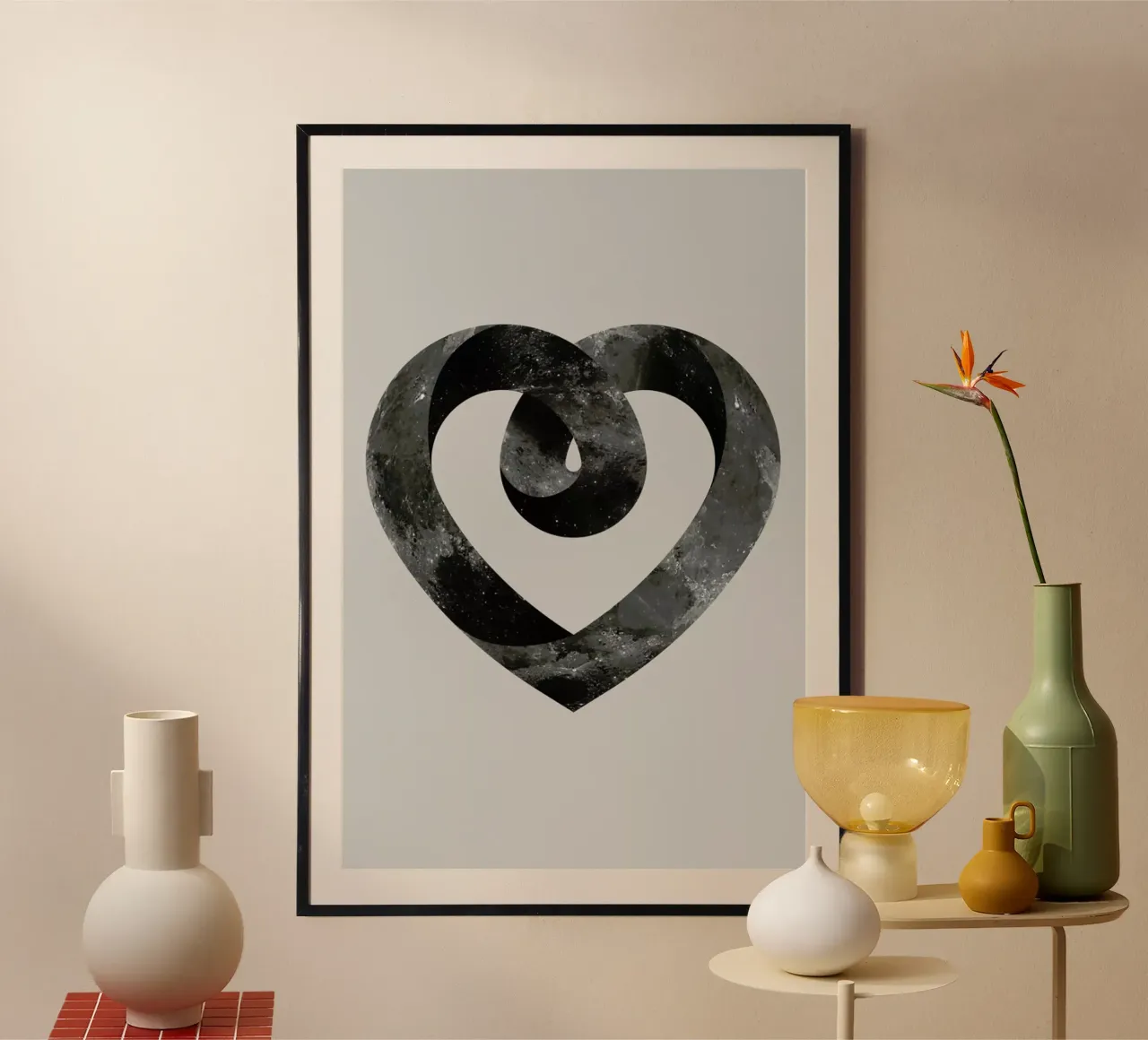 Heart poster con telaio in legno da Chris Wharton