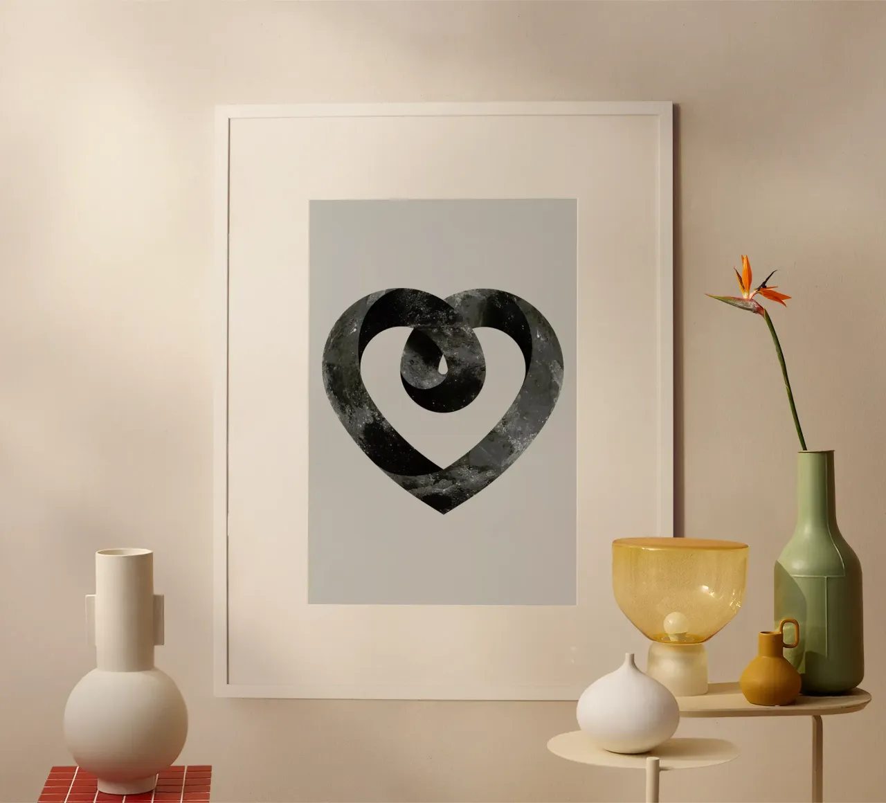 Heart poster con telaio in legno da Chris Wharton