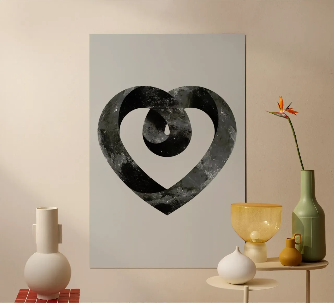 Heart poster con telaio in legno da Chris Wharton