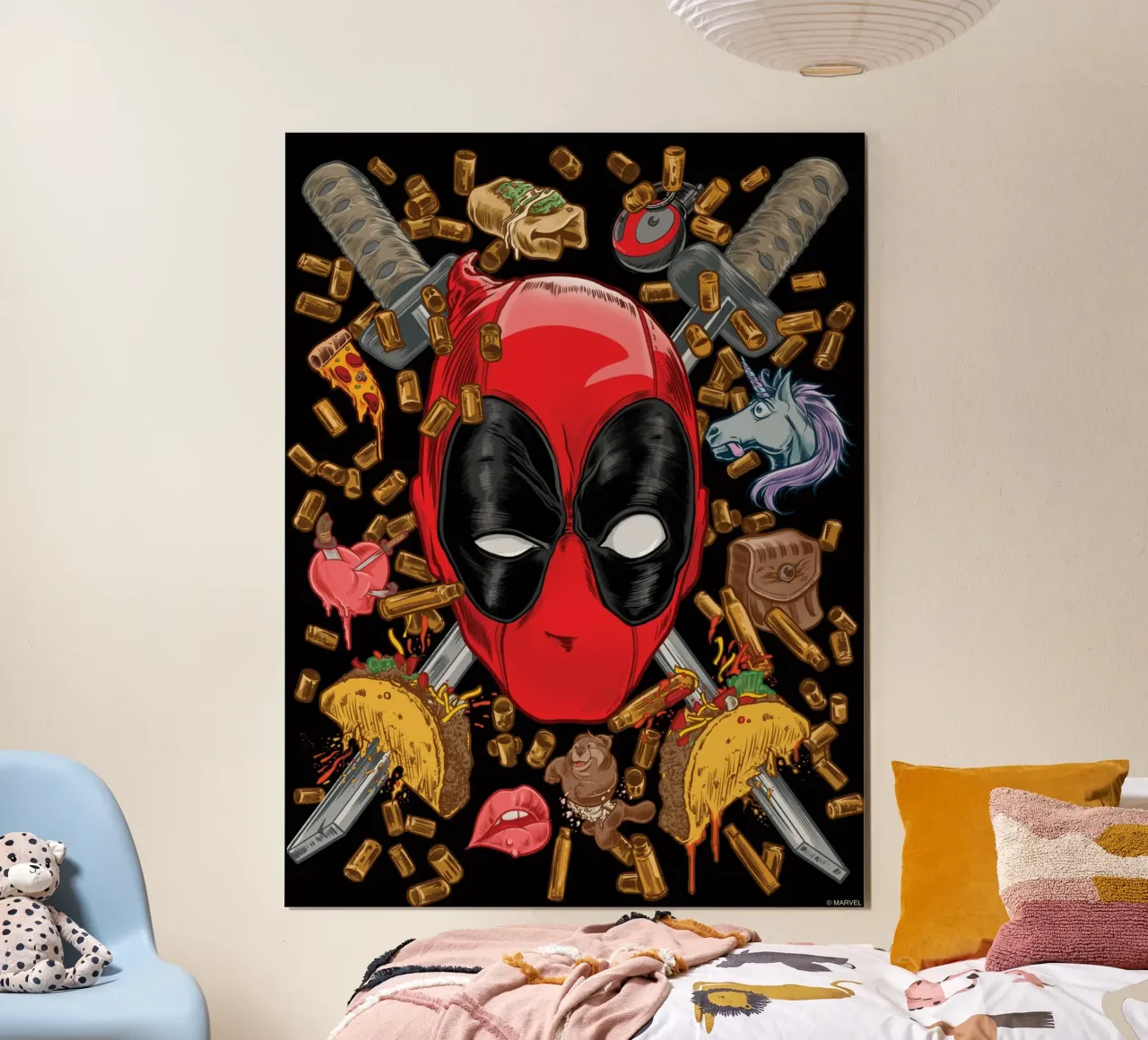 Deadpool – Chaos &Tacos carta hahnemühle da MARVEL Designs by JUNIQE