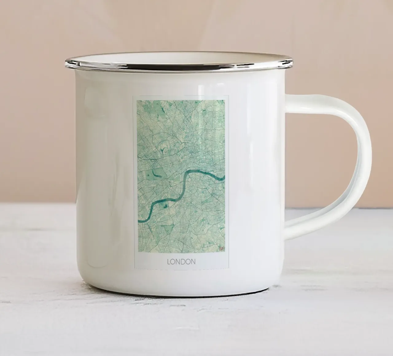 London Vintage tazza in smalto da Hubert Roguski