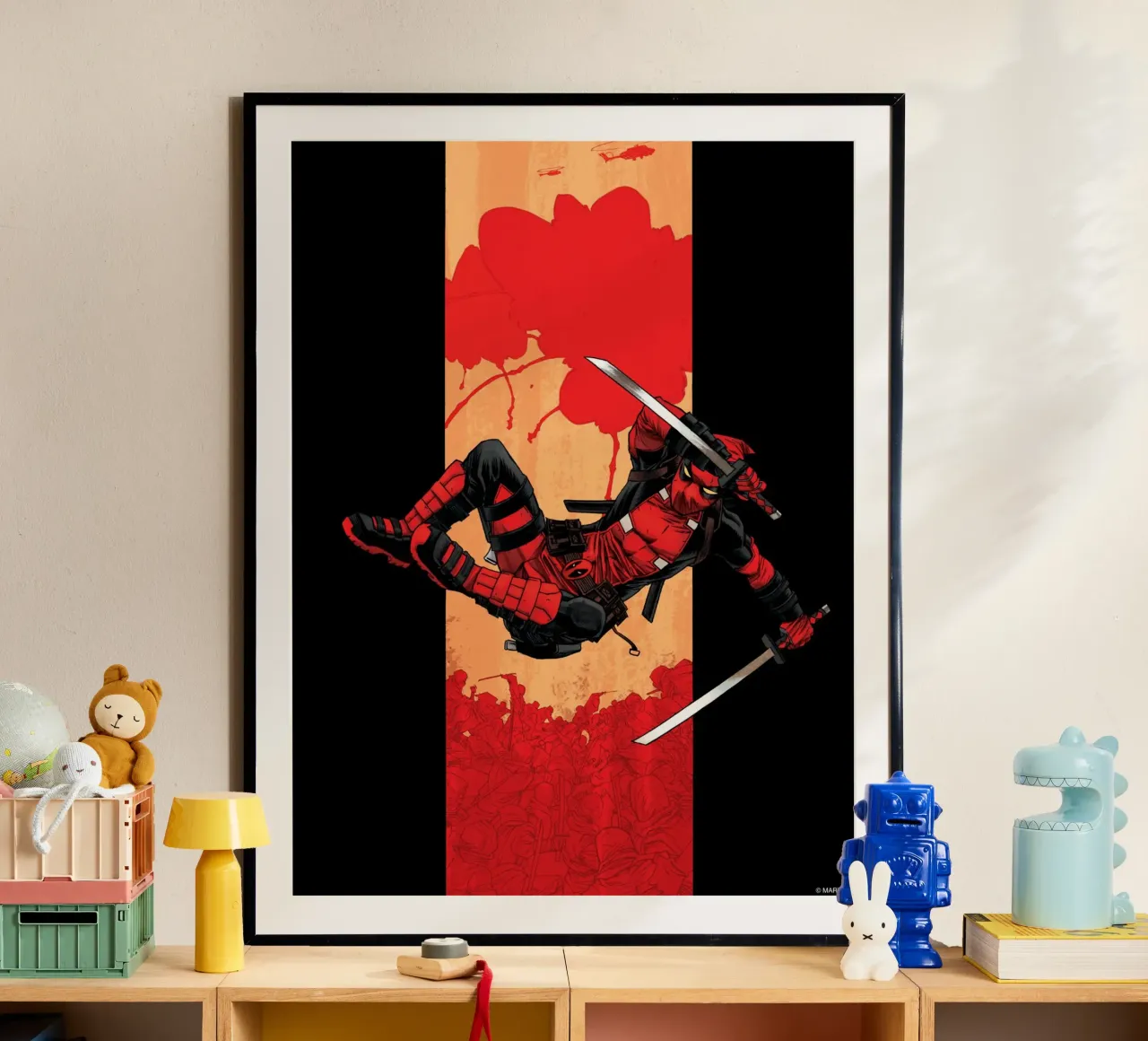 Deadpool – Sprung ins Gefecht carta hahnemühle da MARVEL Designs by JUNIQE