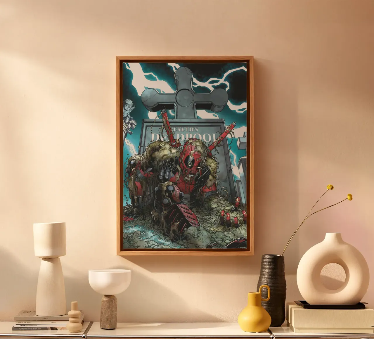 Deadpool – Zurück von den Toten tela con Cornice a cassetta da MARVEL Designs by JUNIQE