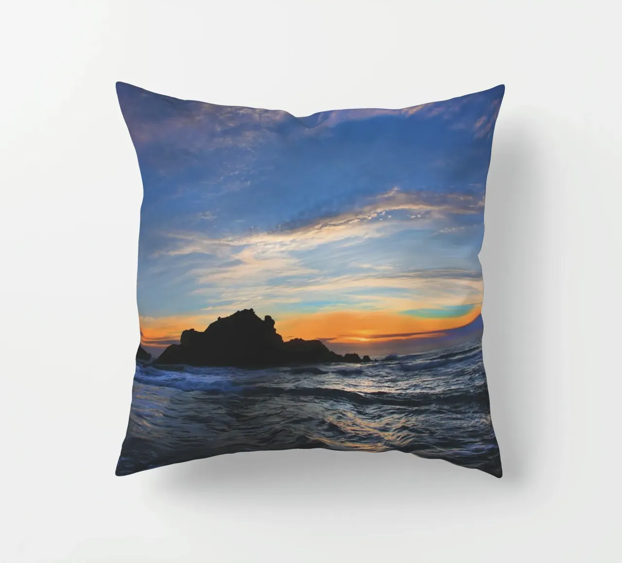 Big Sur Sunset decorative cushion by Dave Hare Photography