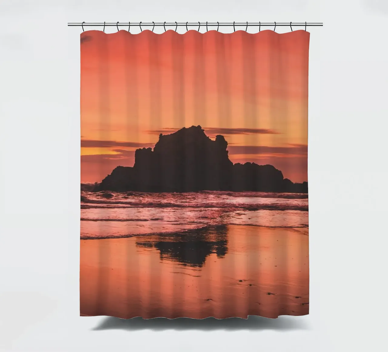 Big Sur Sunset 2 shower curtain by Dave Hare Photography