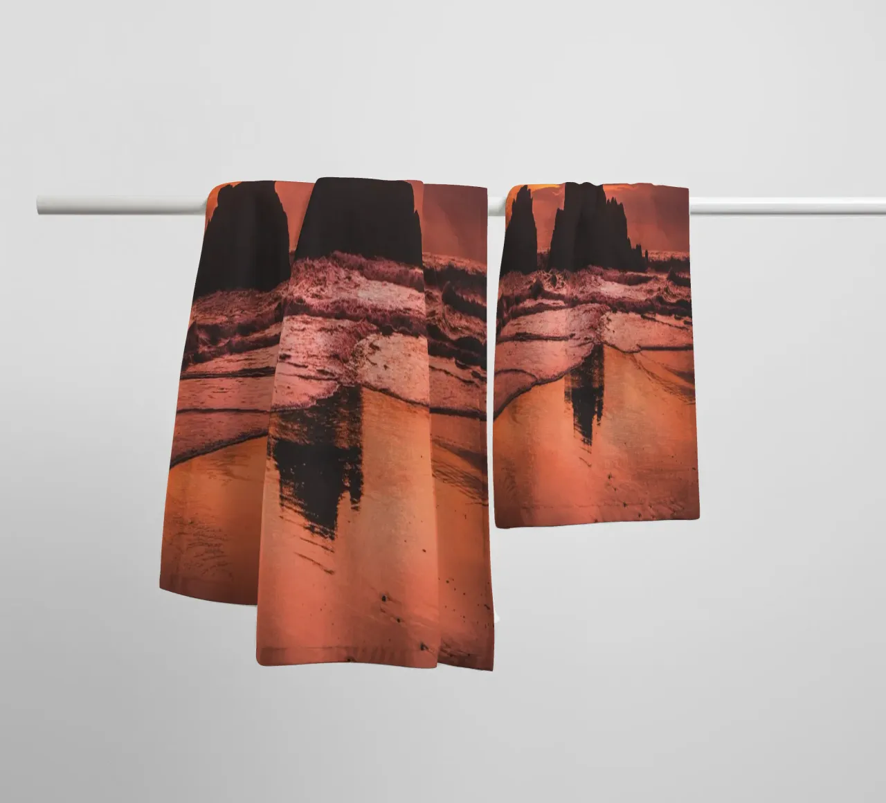 Big Sur Sunset 2 towel by Dave Hare Photography