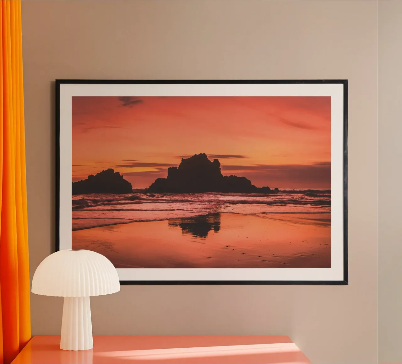 Big Sur Sunset 2 poster con telaio in plastica da Dave Hare Photography