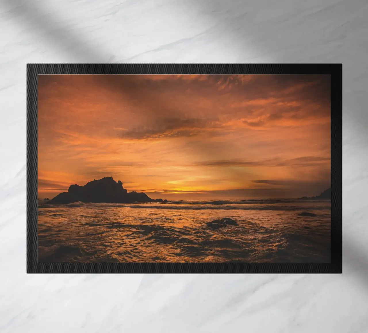 Golden Sunset doormat by Dave Hare Photography