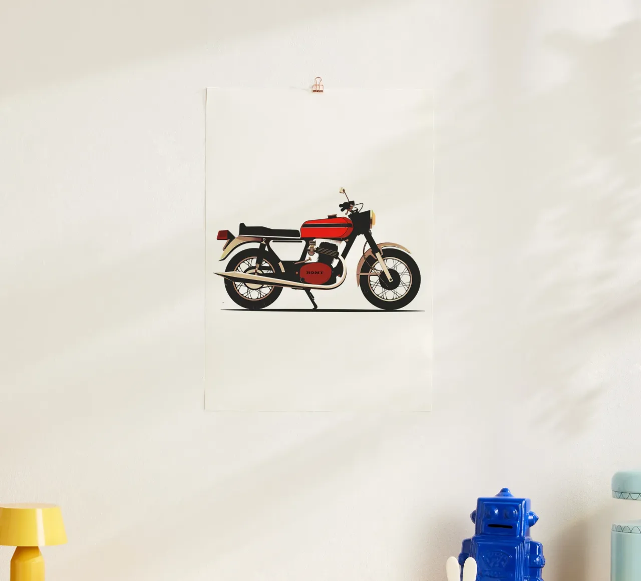 Moto Touring retrò di tendenza ora poster con telaio in alluminio da Urban Life