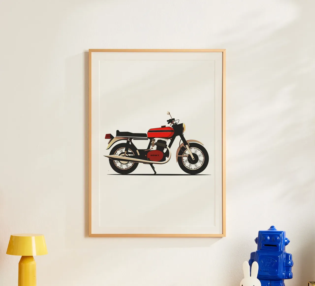 Moto Touring retrò di tendenza ora poster con telaio in alluminio da Urban Life