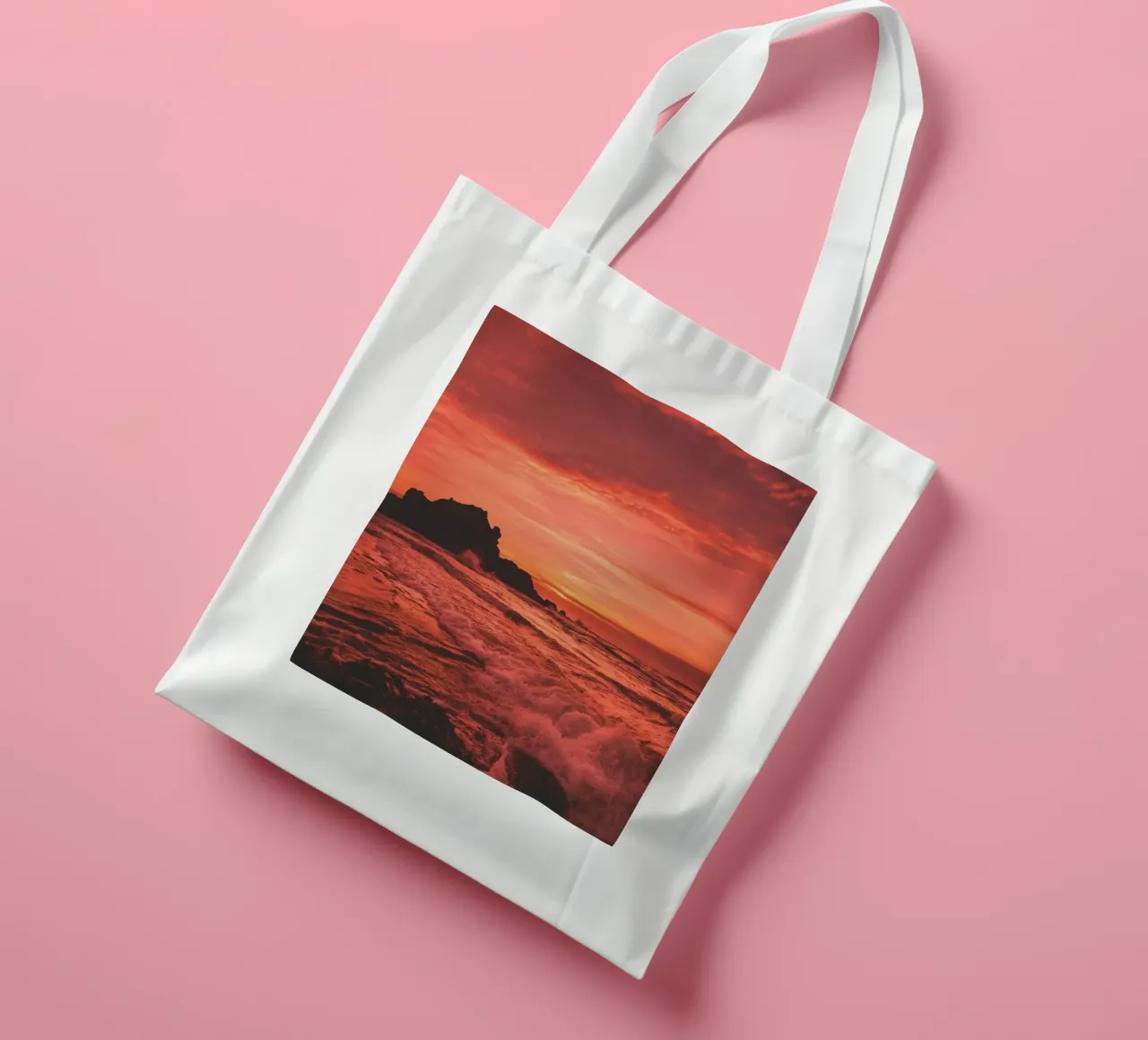 Scarlet Big Sur Sunset tote bag by Dave Hare Photography