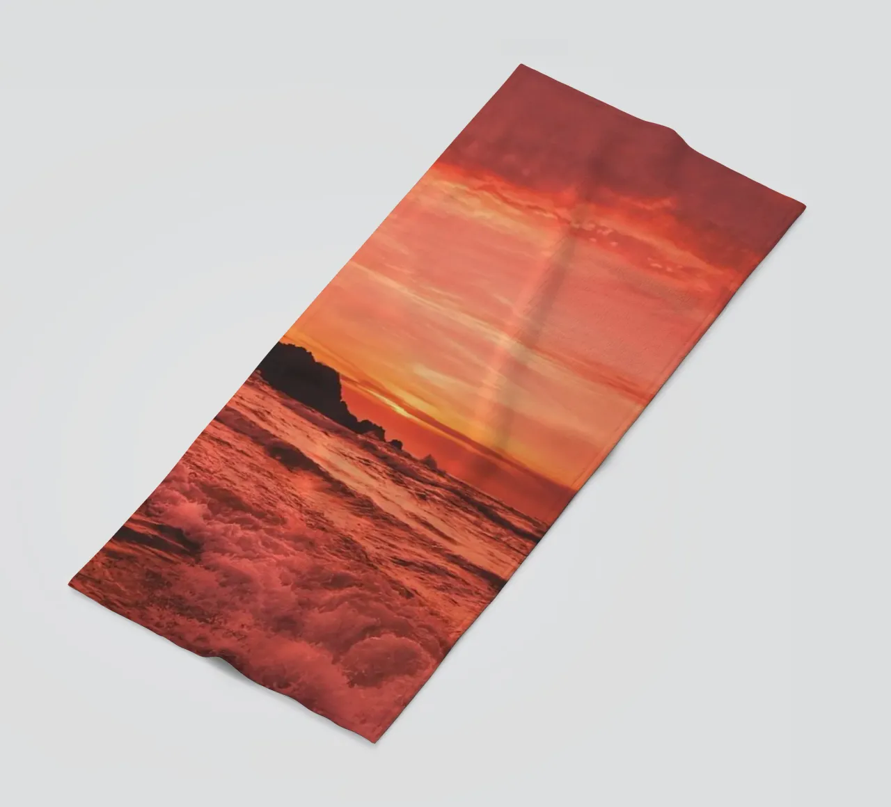 Scarlet Big Sur Sunset beach towel by Dave Hare Photography