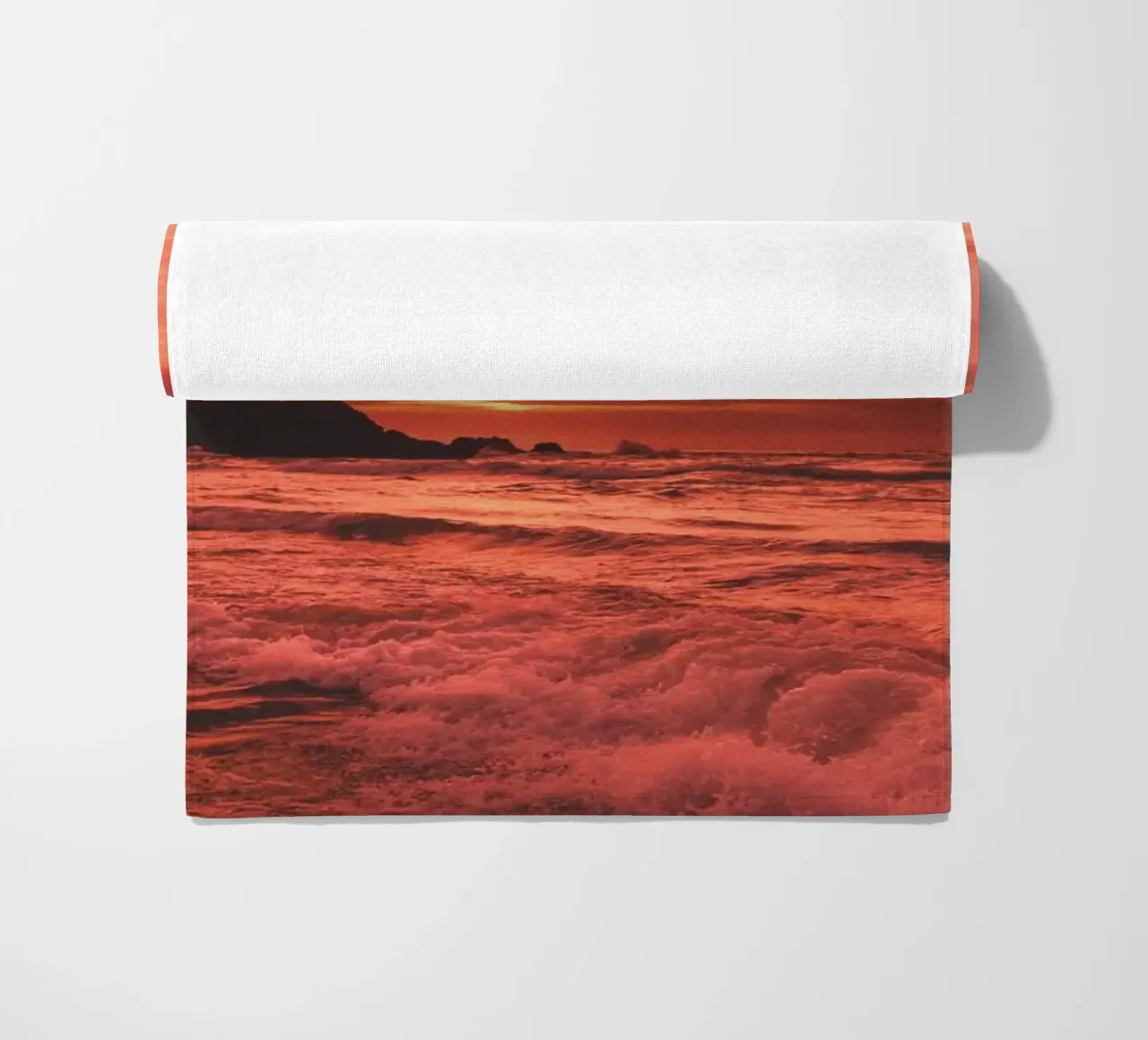 Scarlet Big Sur Sunset beach towel by Dave Hare Photography