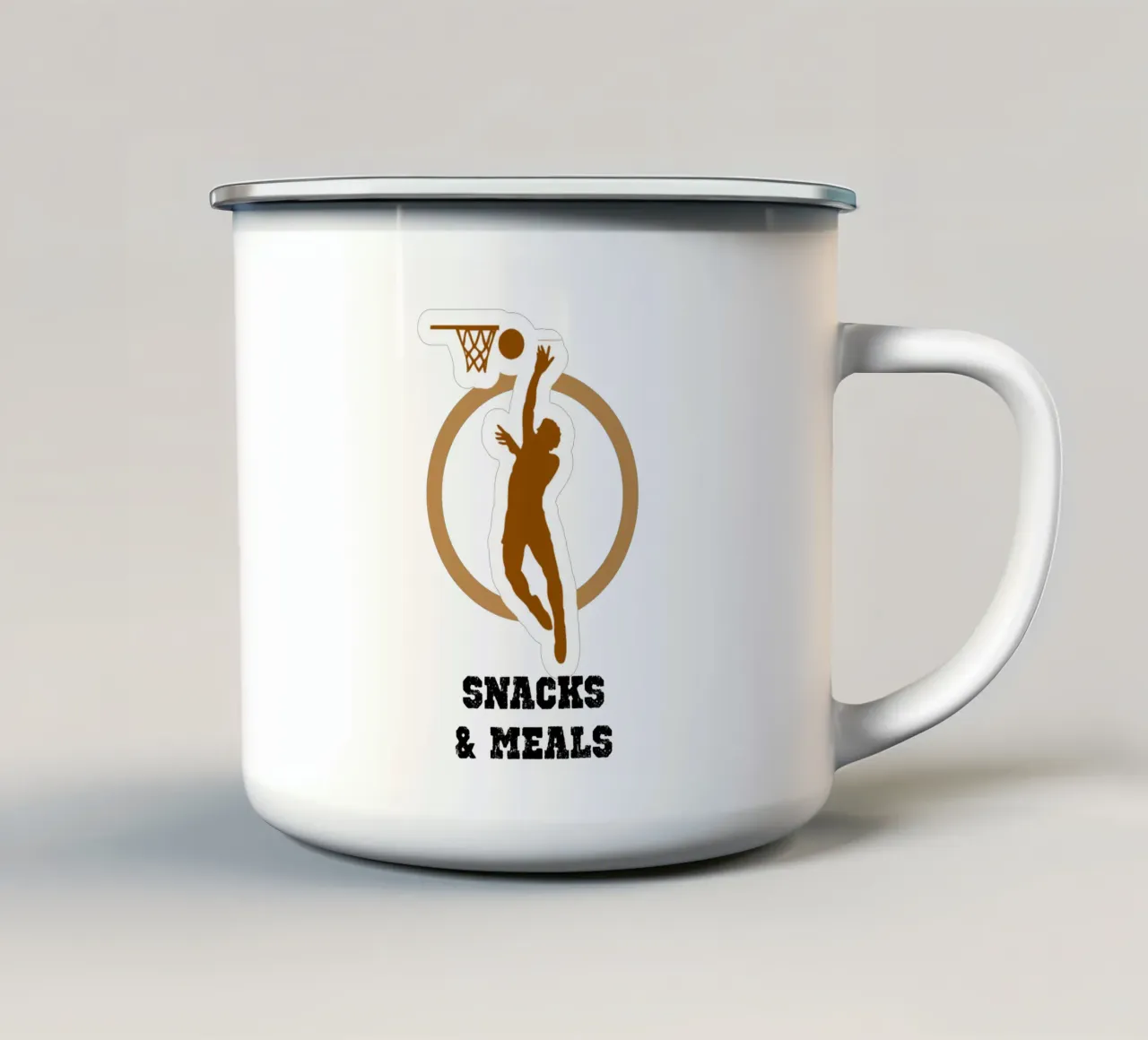 Giocatore di pallacanestro che fa Dunking Trending Now tazza in smalto da Urban Life