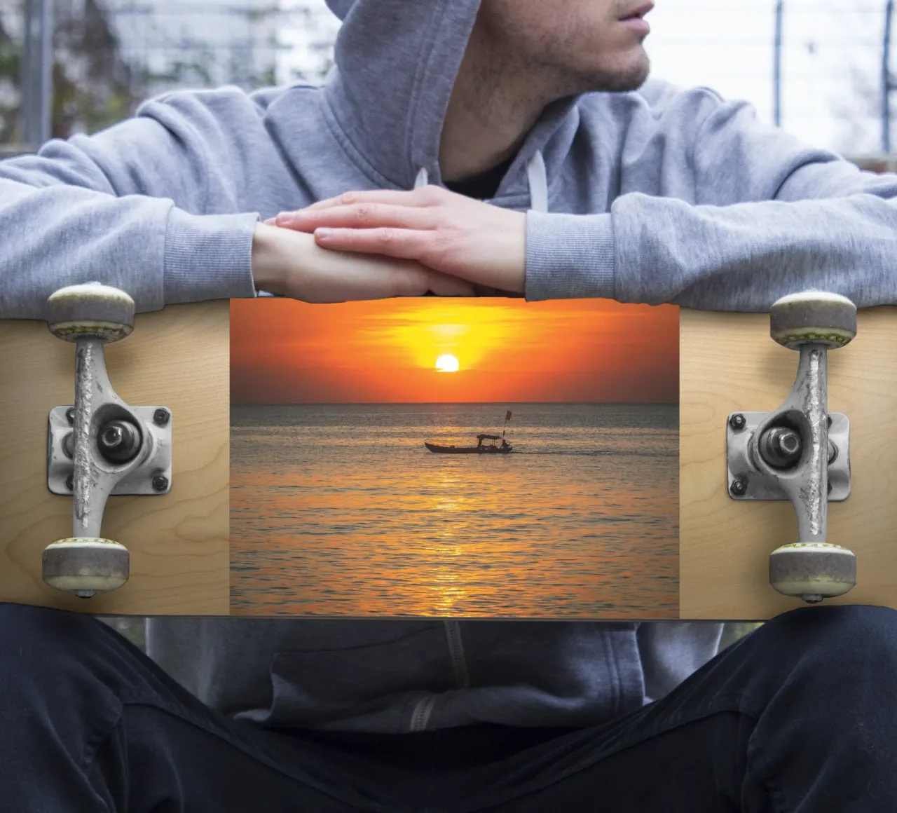Sunset Boat sticker by Dave Hare Photography