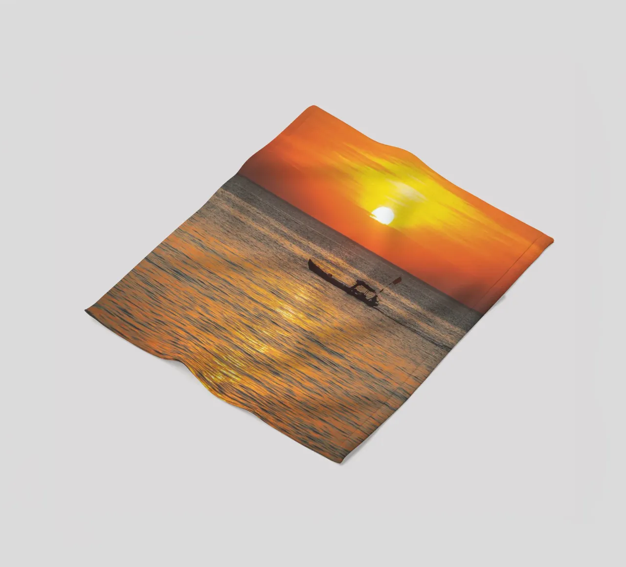 Sunset Boat fleece blanket by Dave Hare Photography
