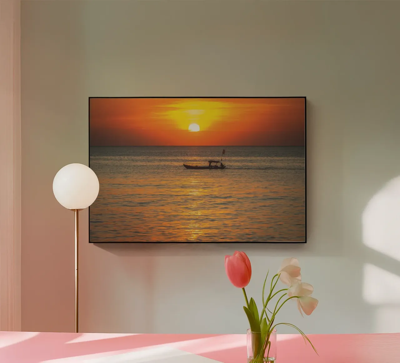 Sunset Boat plexiglass da Dave Hare Photography