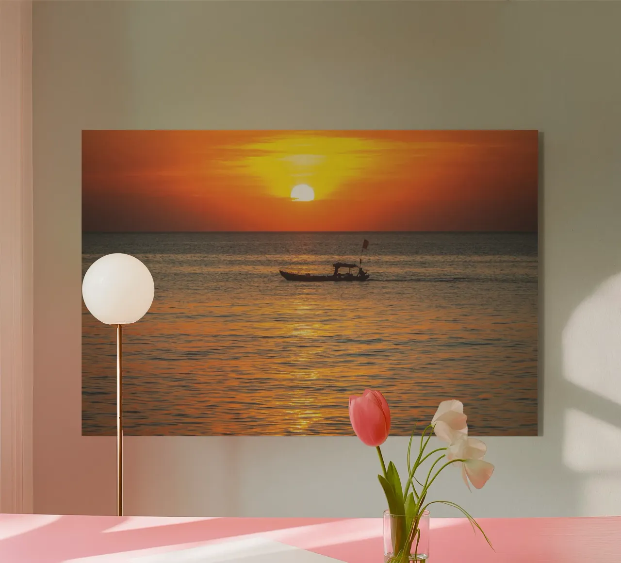 Sunset Boat plexiglass da Dave Hare Photography