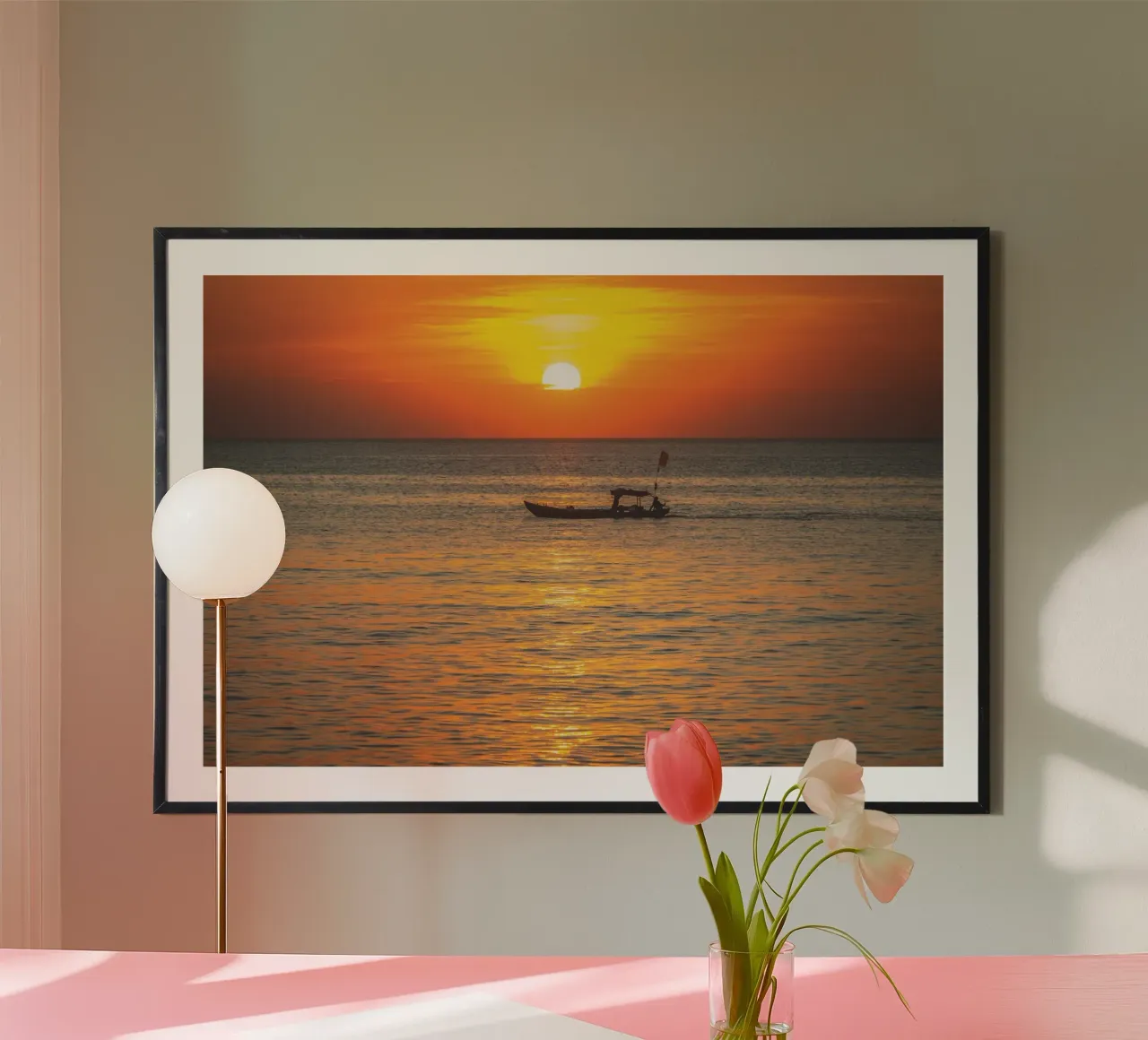 Sunset Boat hahnemühle by Dave Hare Photography