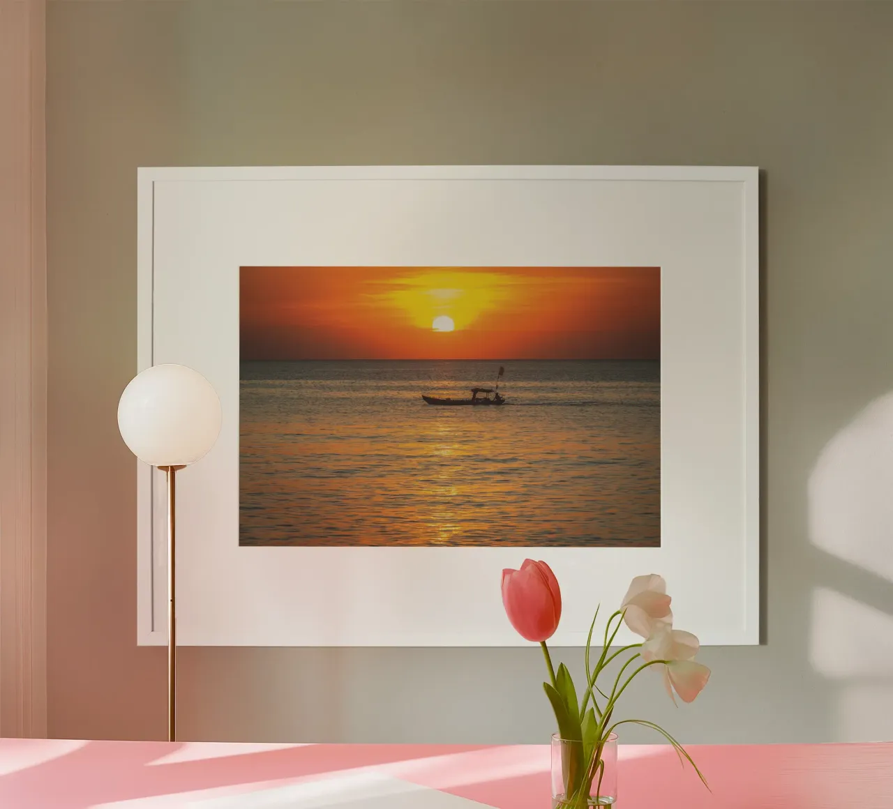 Sunset Boat hahnemühle by Dave Hare Photography