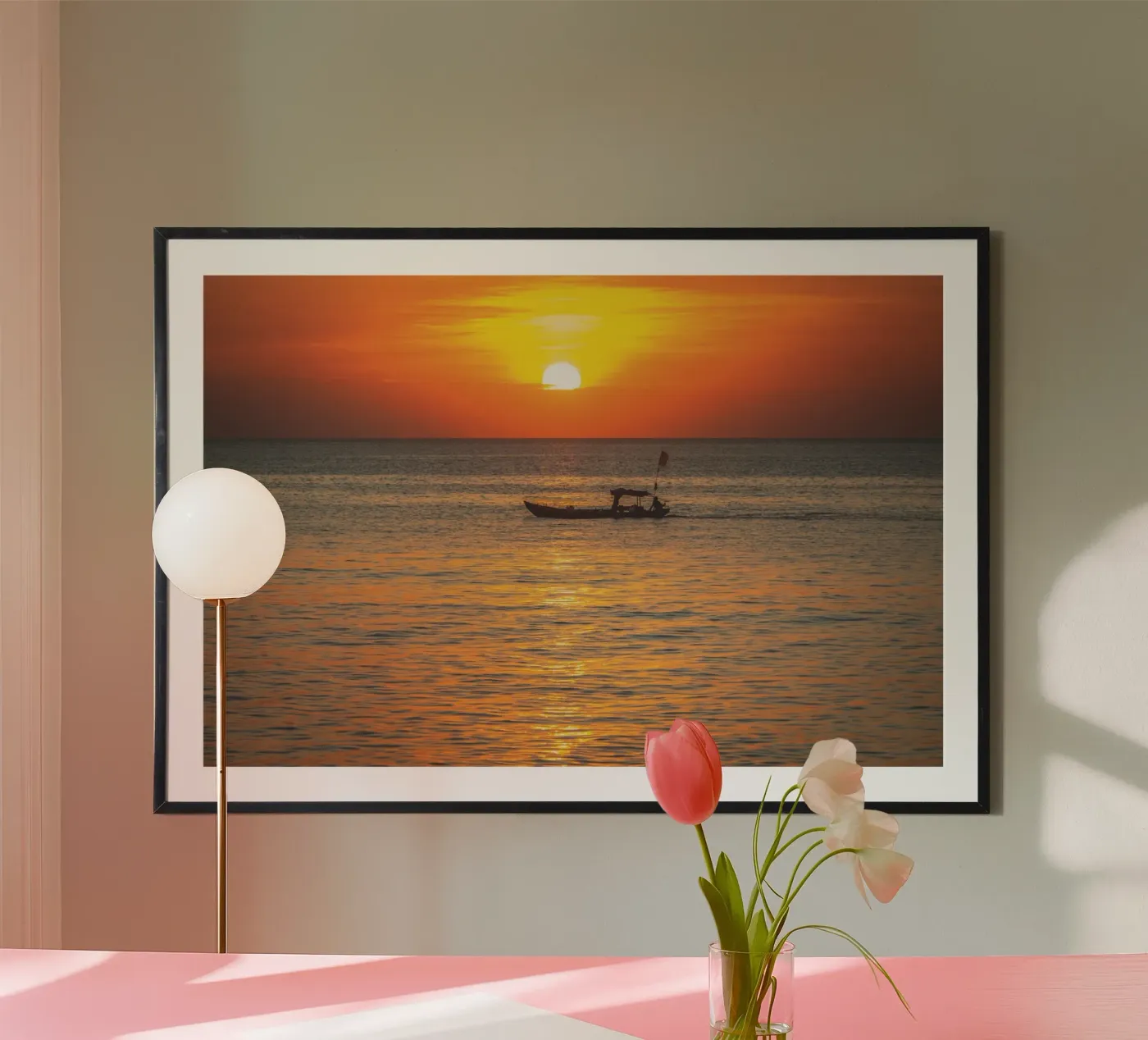 Sunset Boat poster da Dave Hare Photography