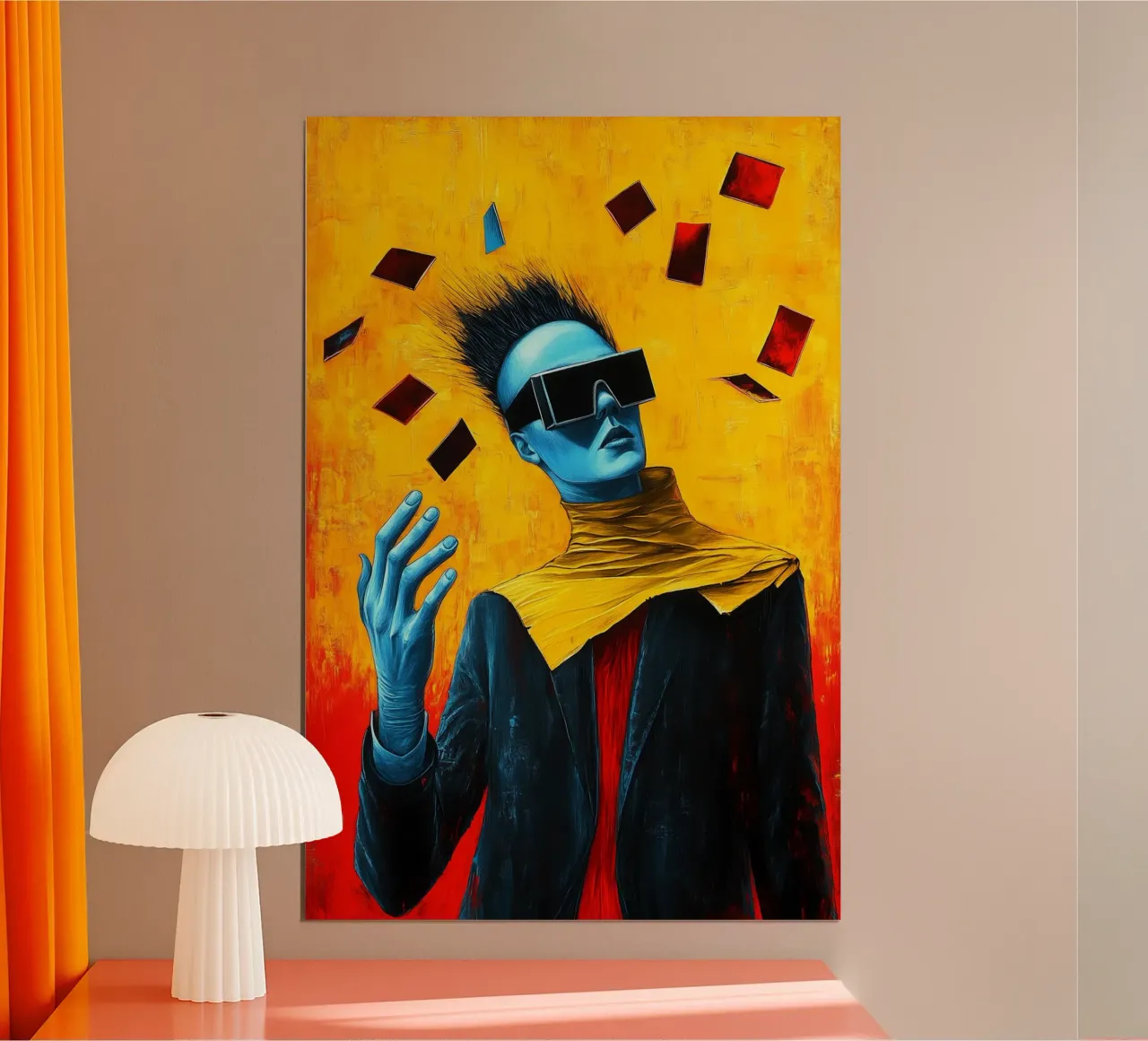 Pensieri fluttuanti nella tempesta di fuoco della visione del futuro poster con telaio in plastica da melipo-art