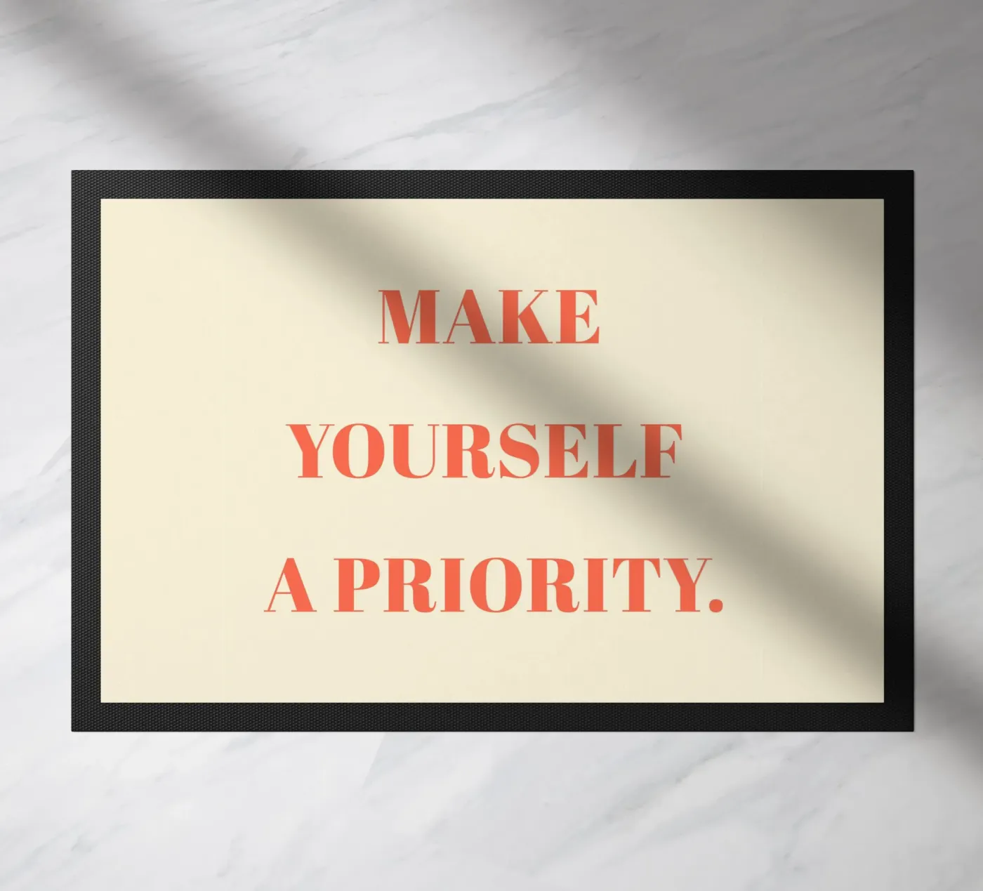 Make yourself a priority quote doormat by Paigaam Studio