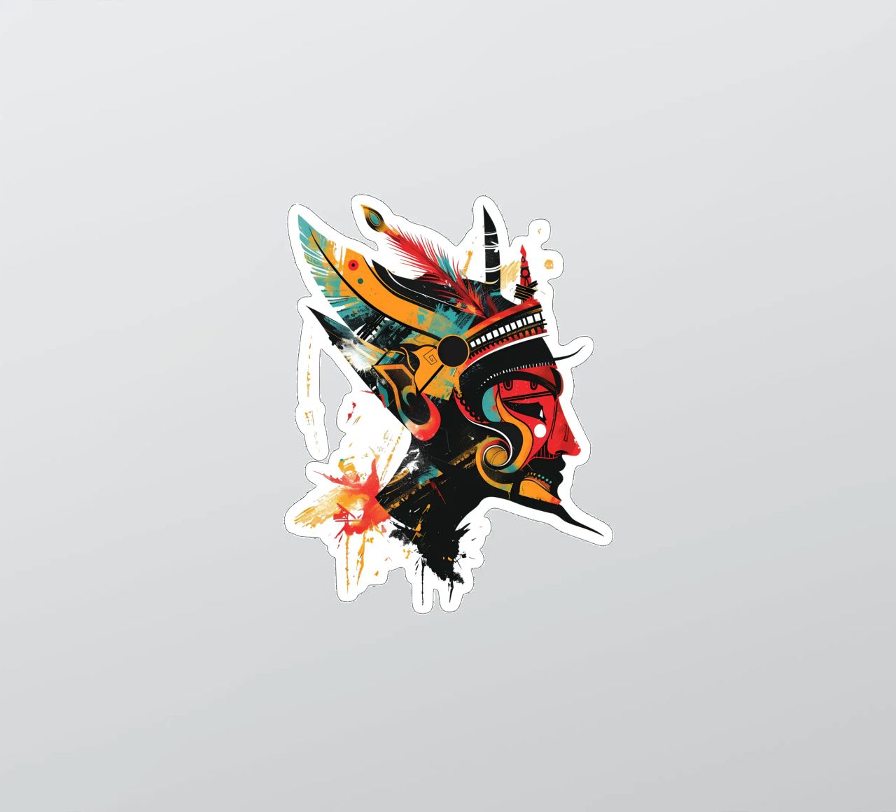 Wayang Abstract Face Art Trending Now autocollant de Urban Life