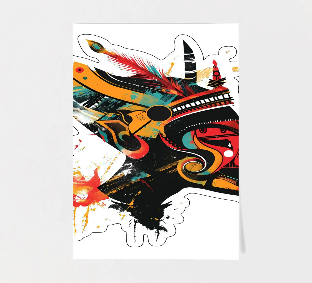 Wayang Abstract Face Art Trending Now sticker sheet by Urban Life