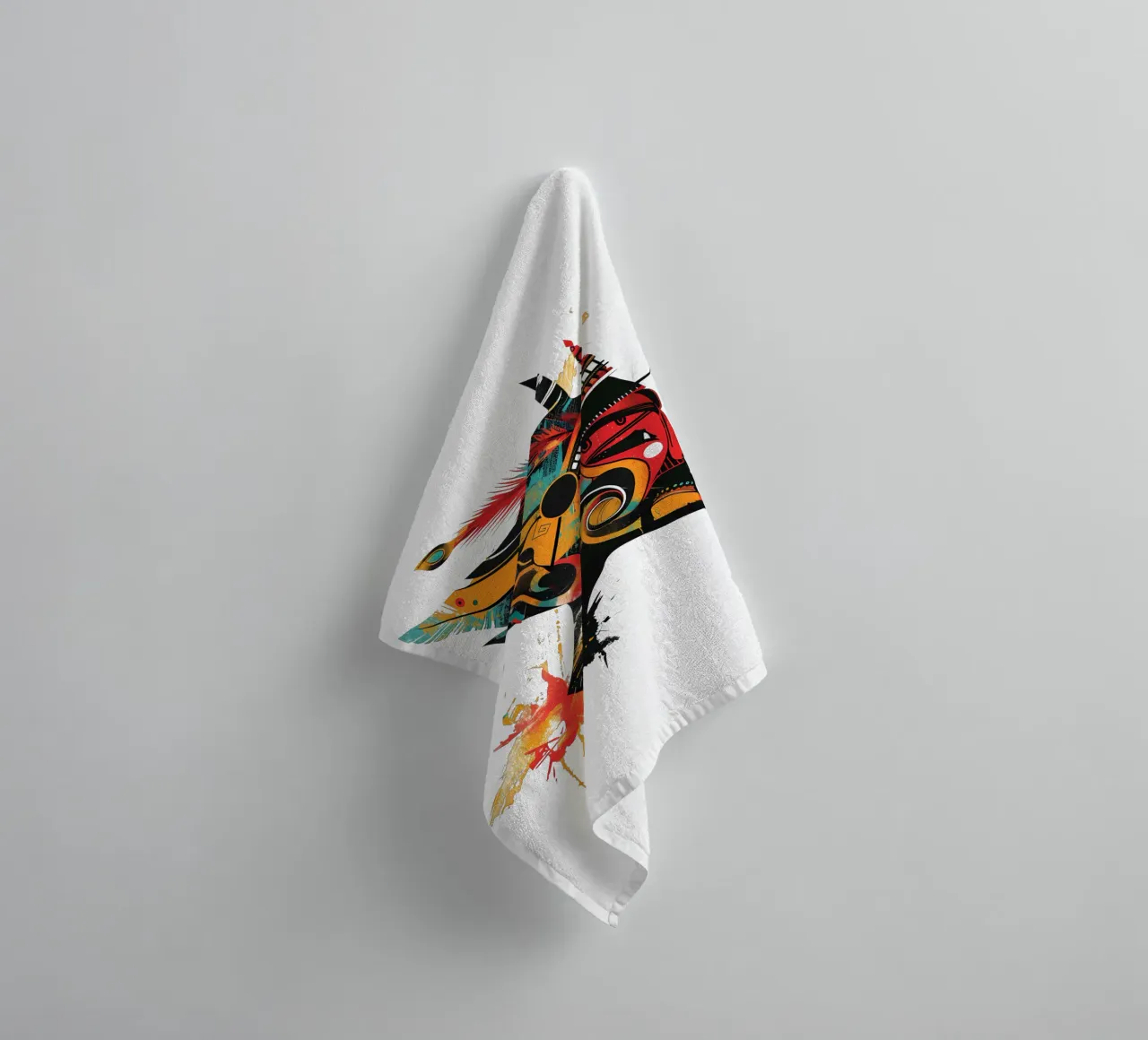 Wayang Abstract Face Art Trending Now towel by Urban Life