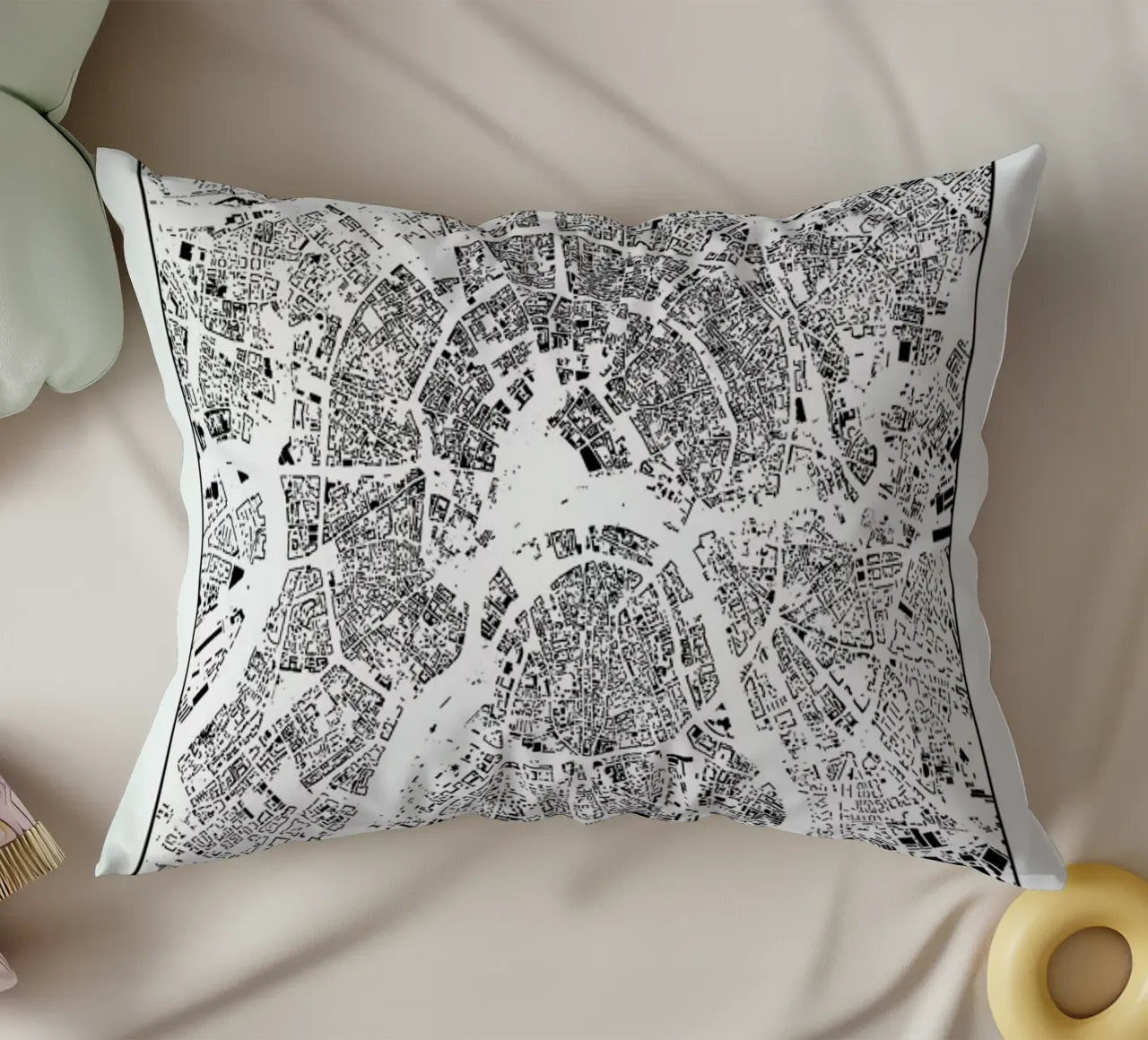 Moscow Map Schwarzplan cuscino da Hubert Roguski