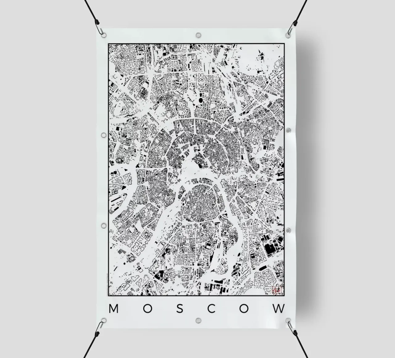 Moscow Map Schwarzplan telo in pvc da Hubert Roguski