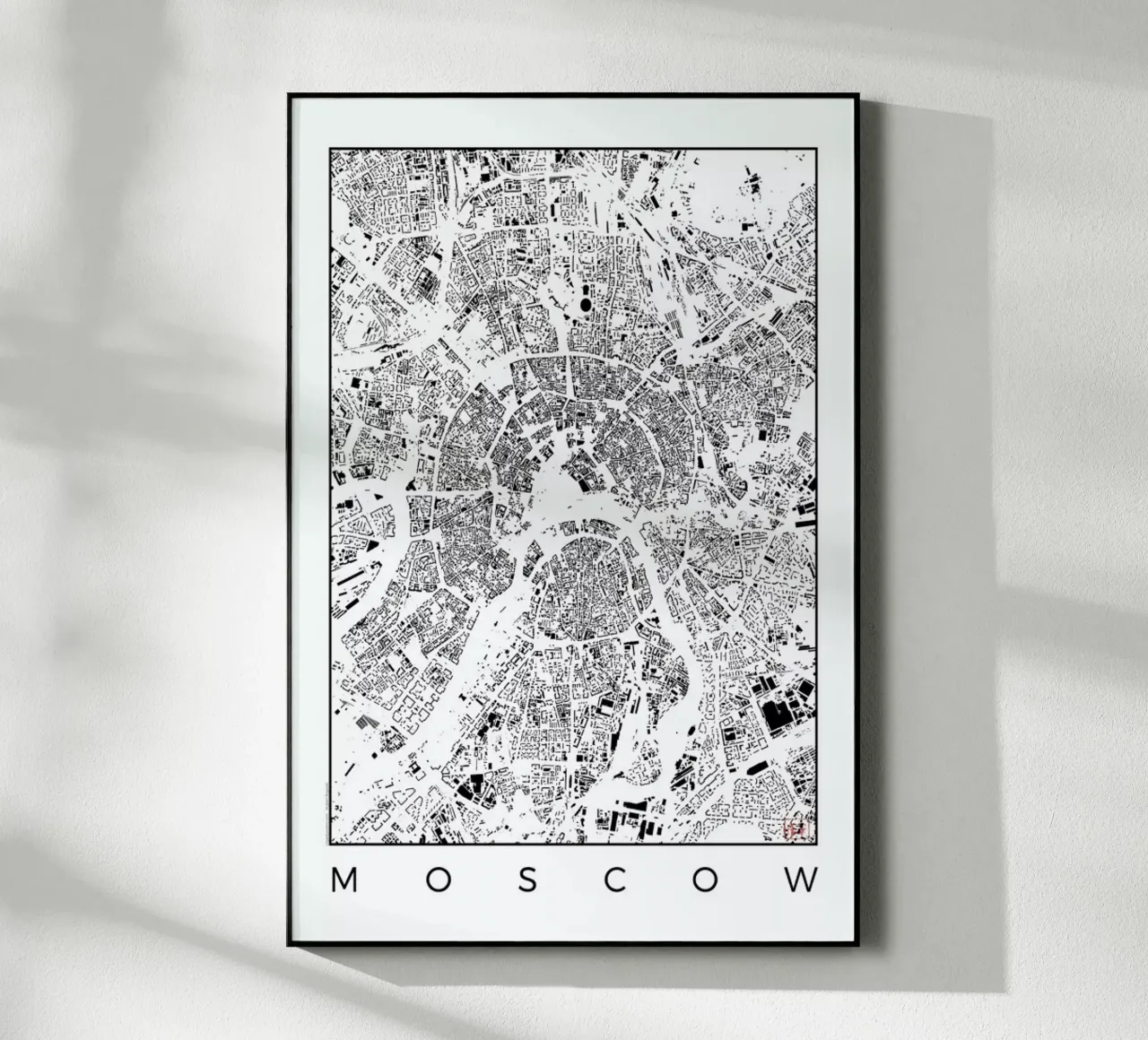 Moscow Map Schwarzplan plexiglass da Hubert Roguski