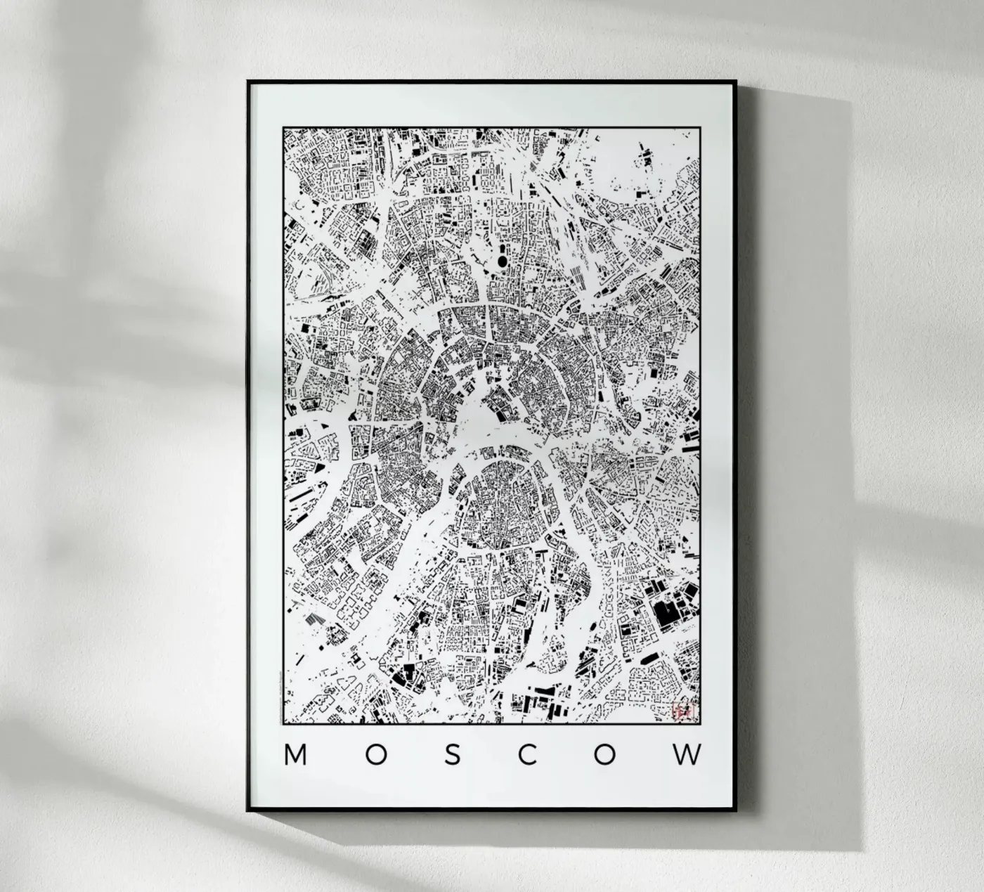 Moscow Map Schwarzplan plexiglass da Hubert Roguski