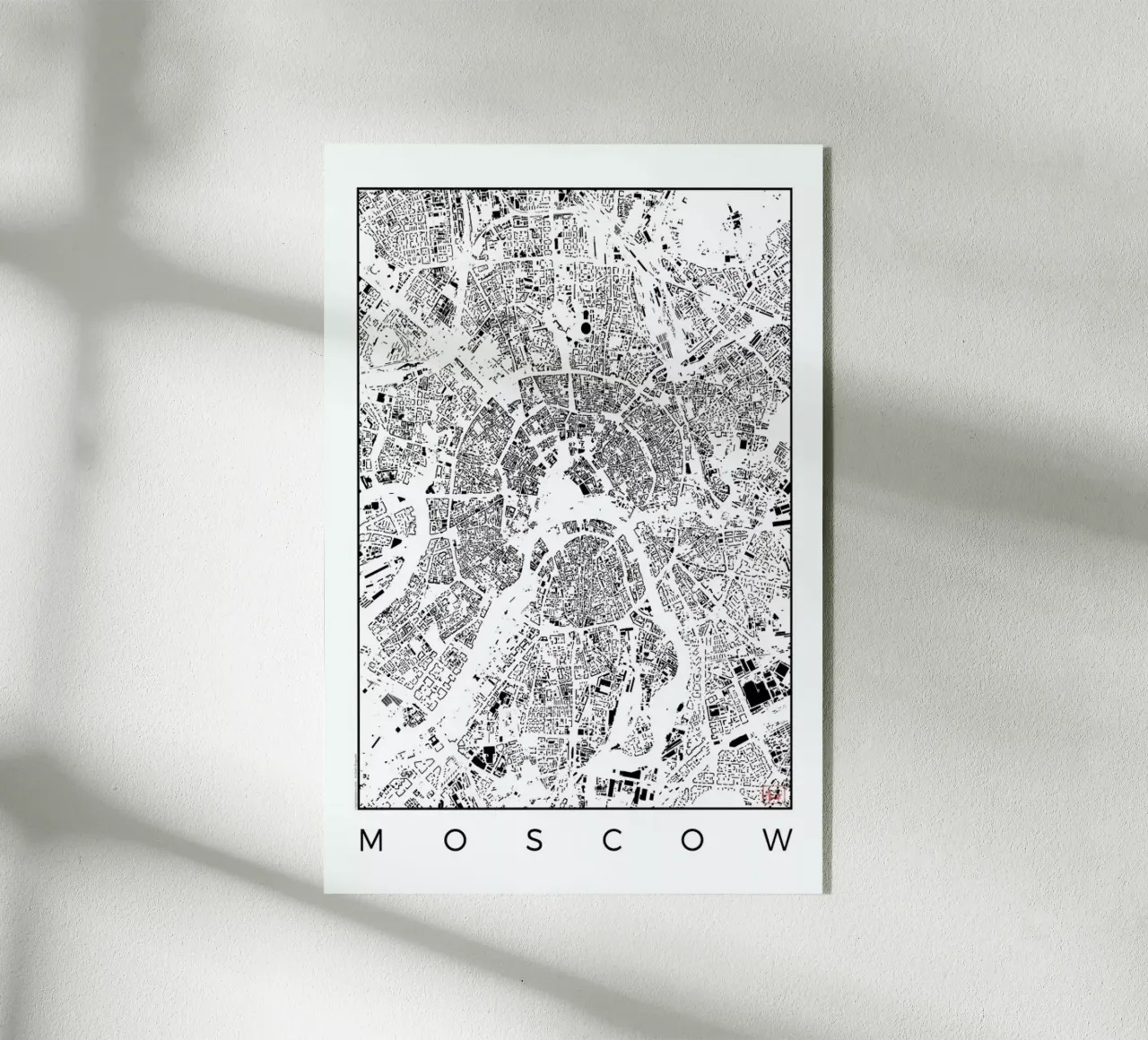 Moscow Map Schwarzplan plexiglass da Hubert Roguski