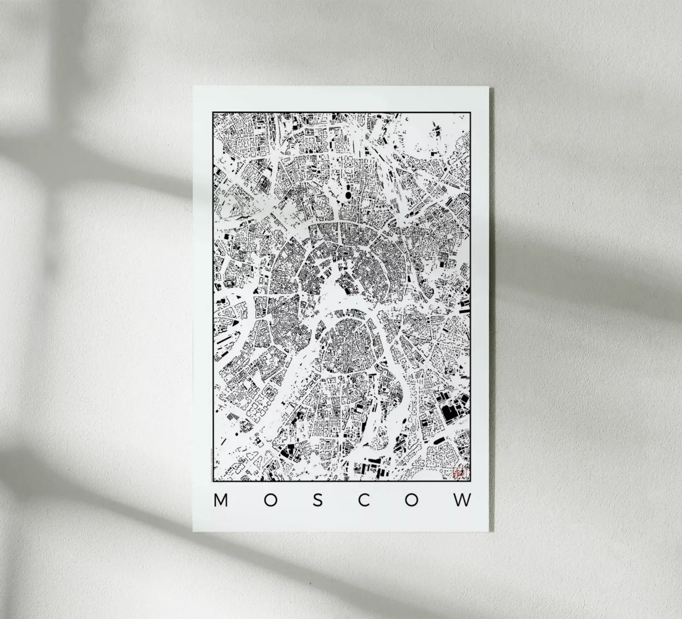 Moscow Map Schwarzplan plexiglass da Hubert Roguski