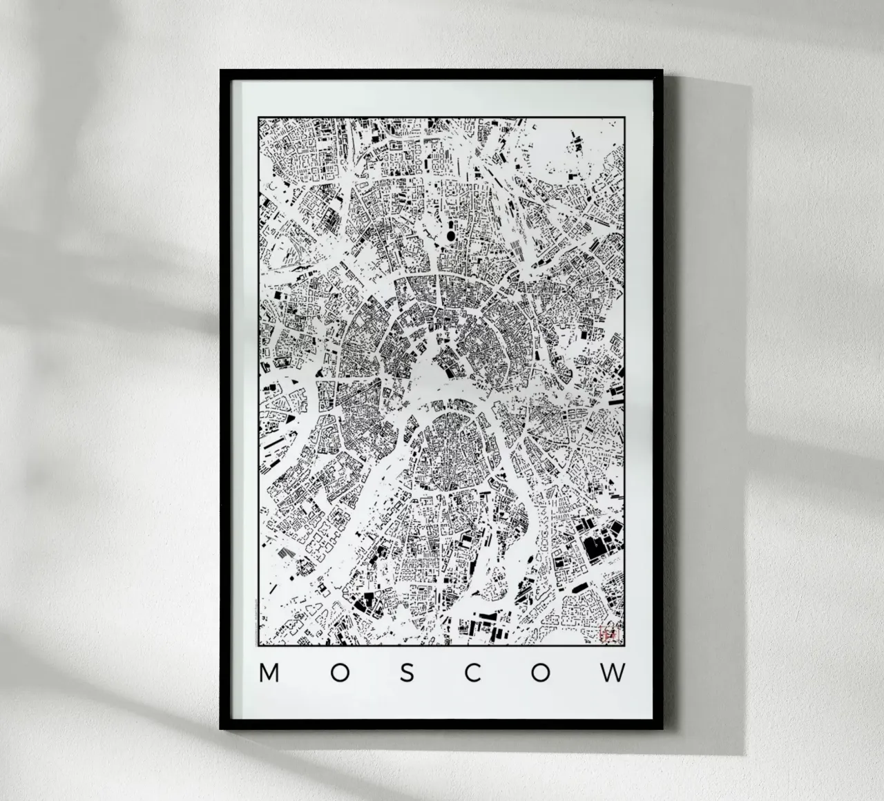 Moscow Map Schwarzplan poster da Hubert Roguski