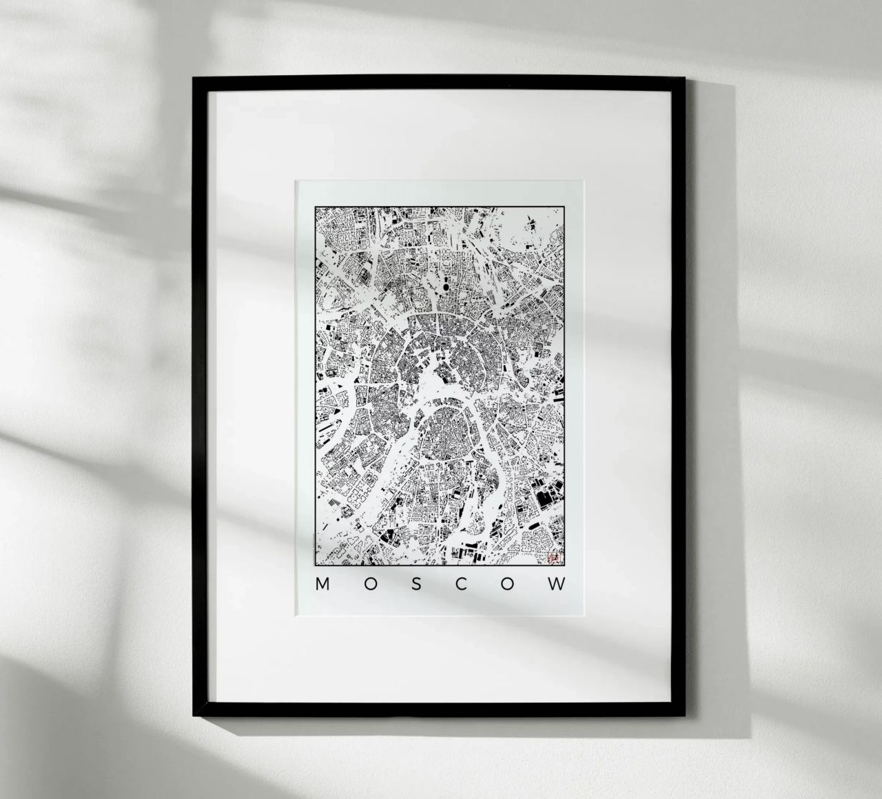 Moscow Map Schwarzplan poster de Hubert Roguski
