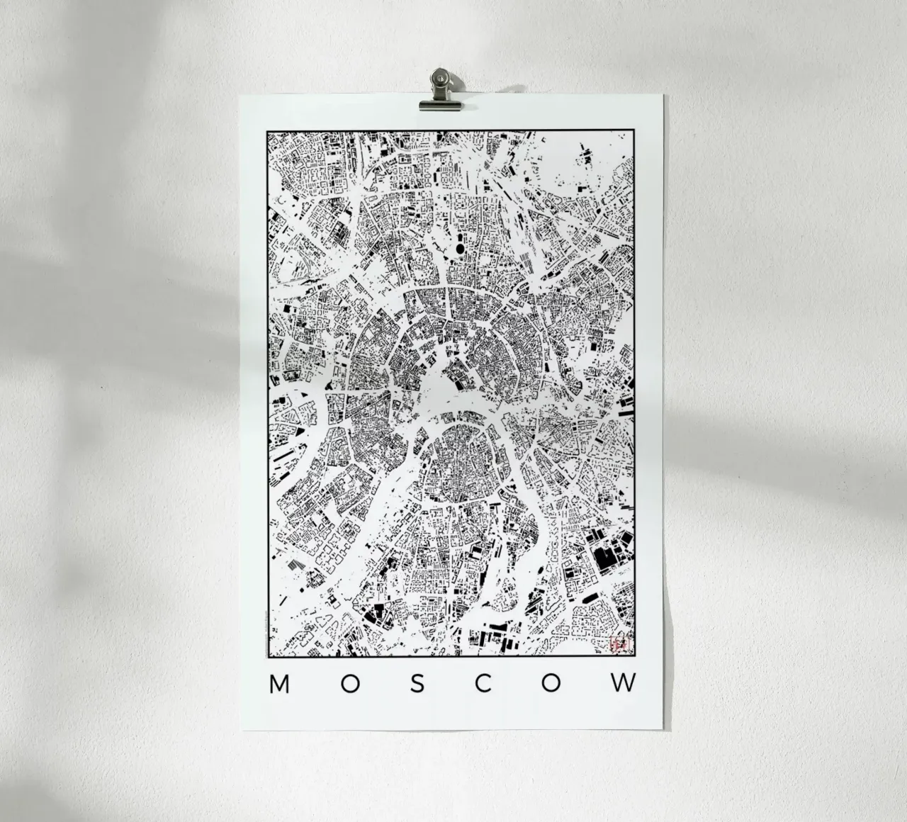 Moscow Map Schwarzplan poster da Hubert Roguski