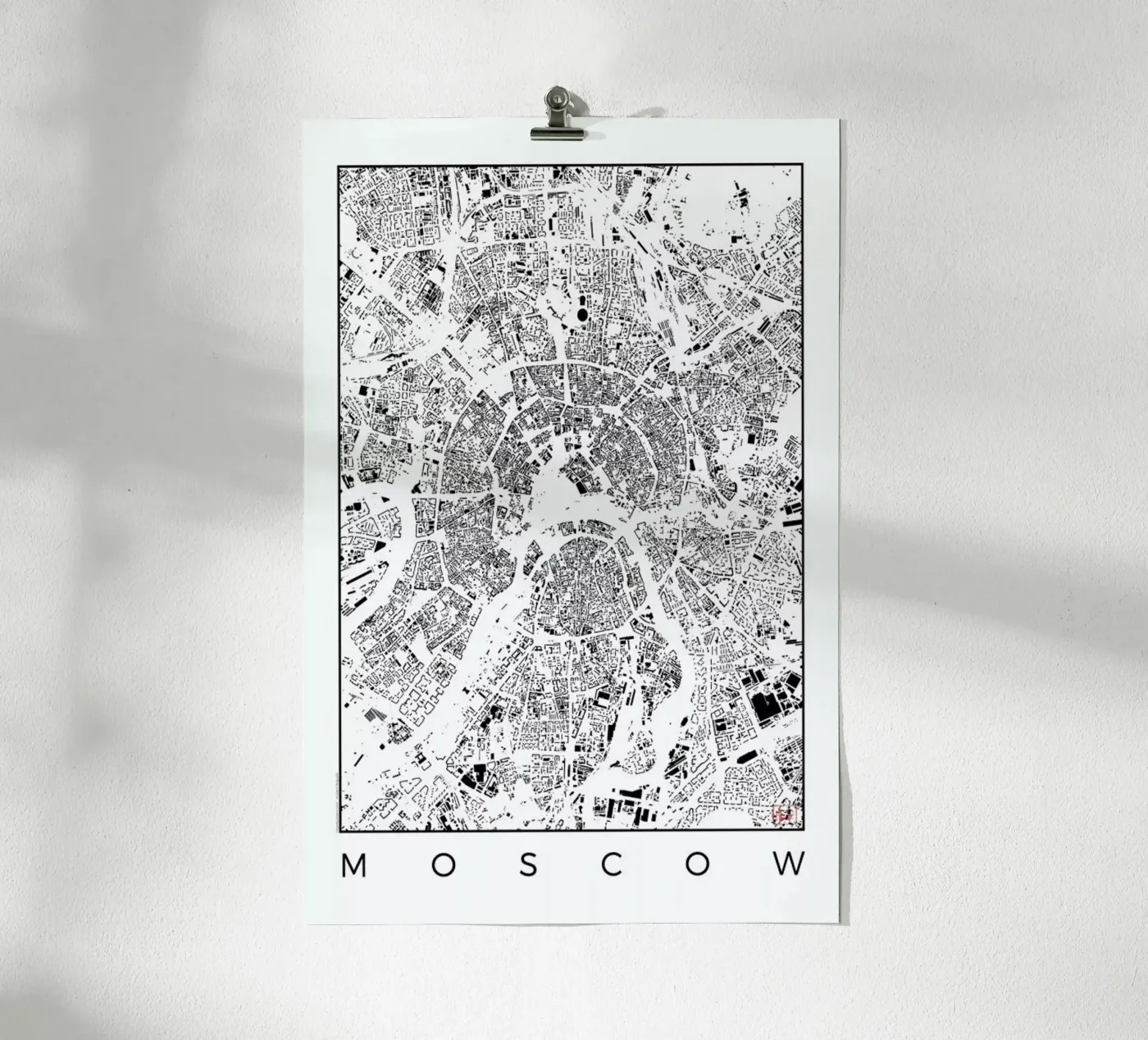 Moscow Map Schwarzplan poster da Hubert Roguski