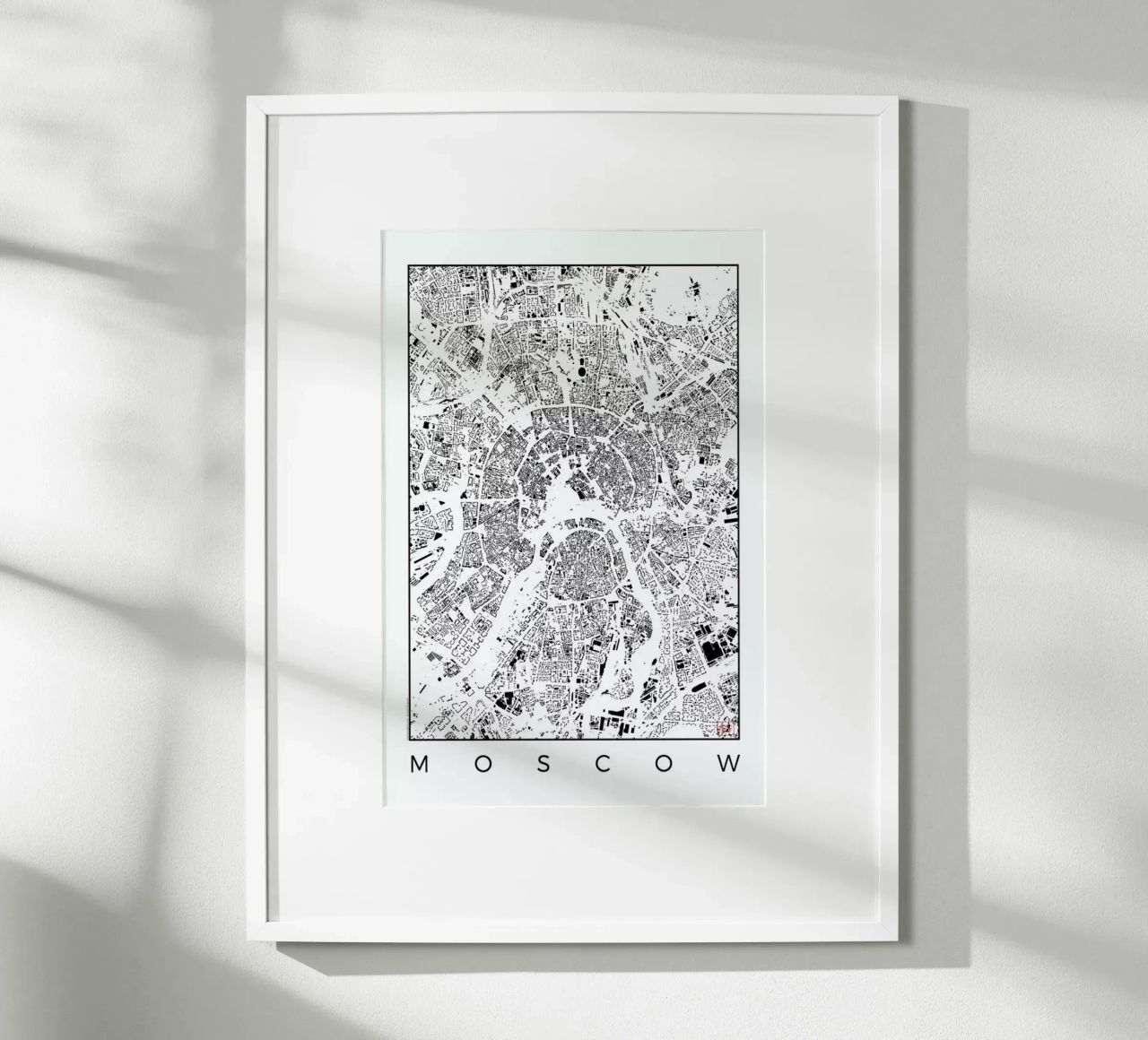 Moscow Map Schwarzplan poster de Hubert Roguski