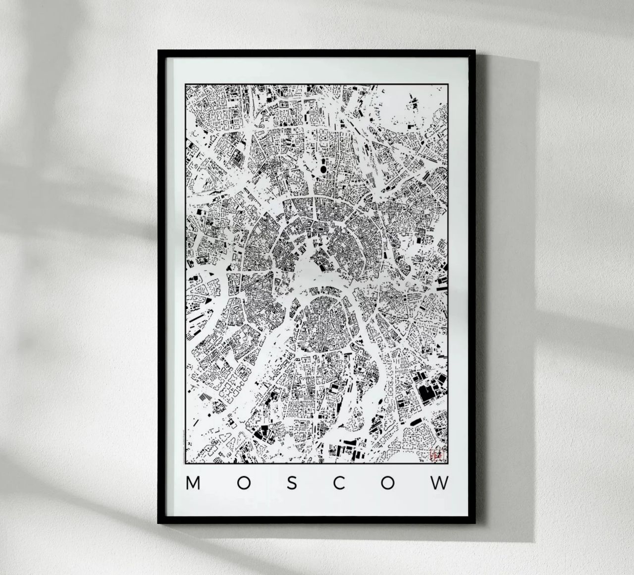 Moscow Map Schwarzplan poster de Hubert Roguski