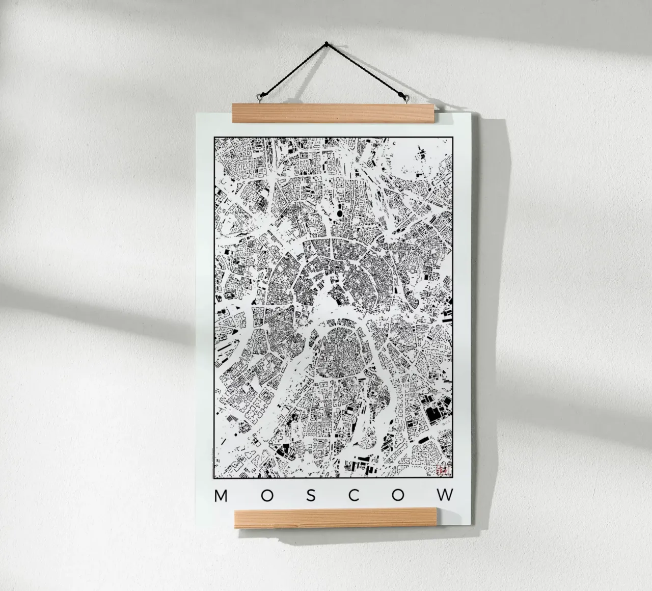 Moscow Map Schwarzplan poster da Hubert Roguski