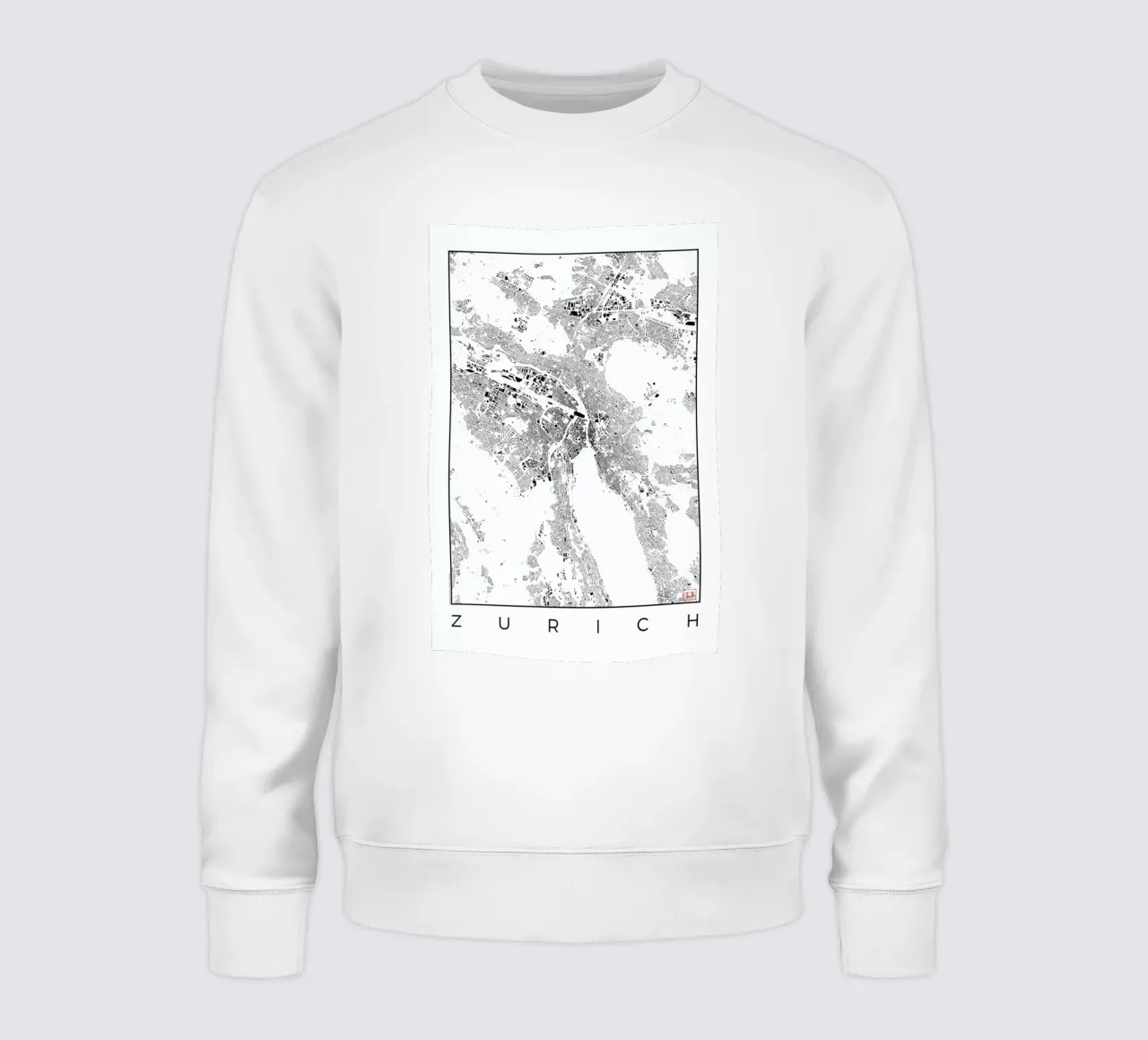 Zurich Map Schwarzplan sweatshirt van Hubert Roguski