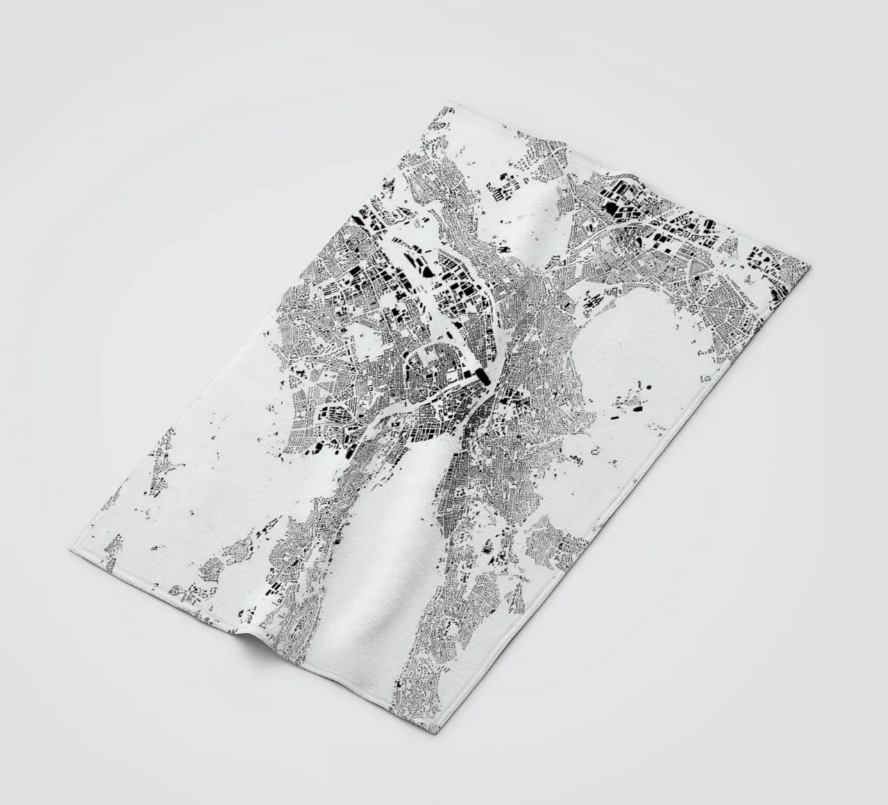 Zurich Map Schwarzplan coperta in pile da Hubert Roguski