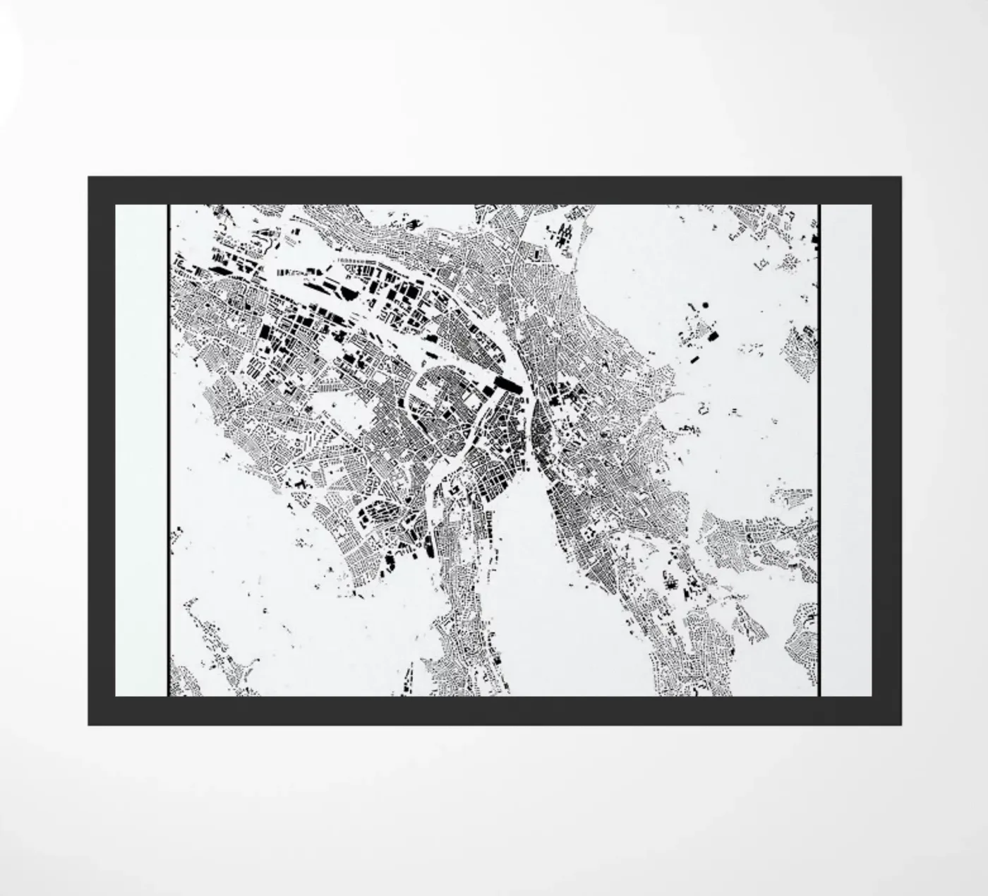 Zurich Map Schwarzplan doormat by Hubert Roguski