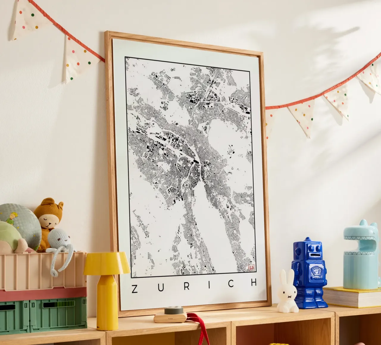 Zurich Map Schwarzplan plexiglass da Hubert Roguski