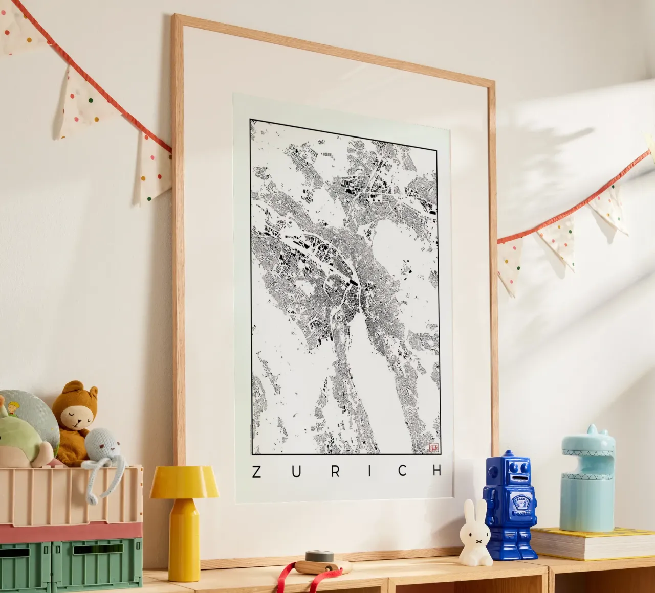 Zurich Map Schwarzplan poster da Hubert Roguski