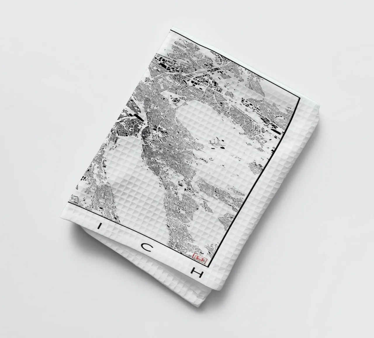 Zurich Map Schwarzplan canovaccio da cucina da Hubert Roguski