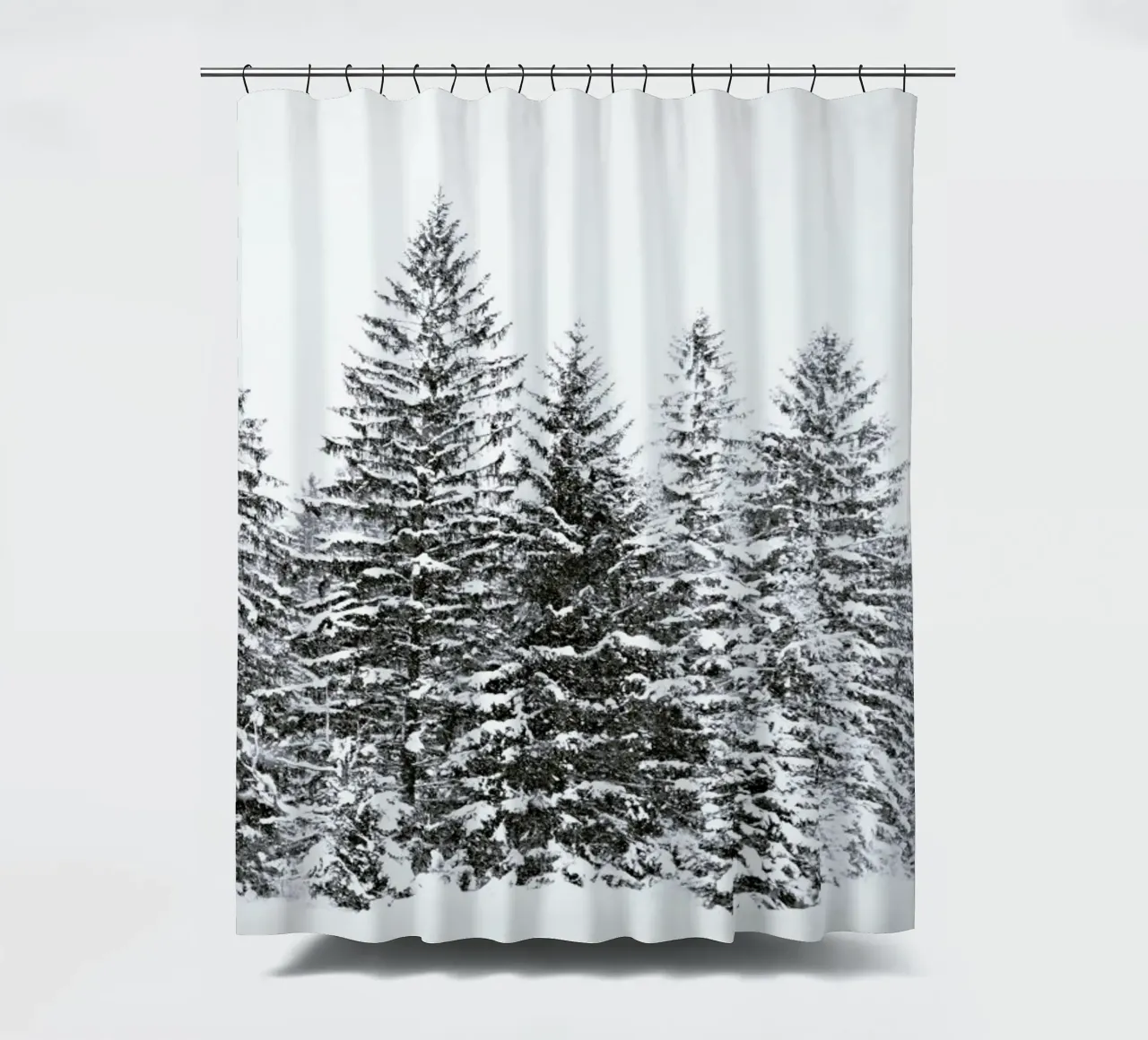 Black Wintertrees shower curtain by Monika Strigel